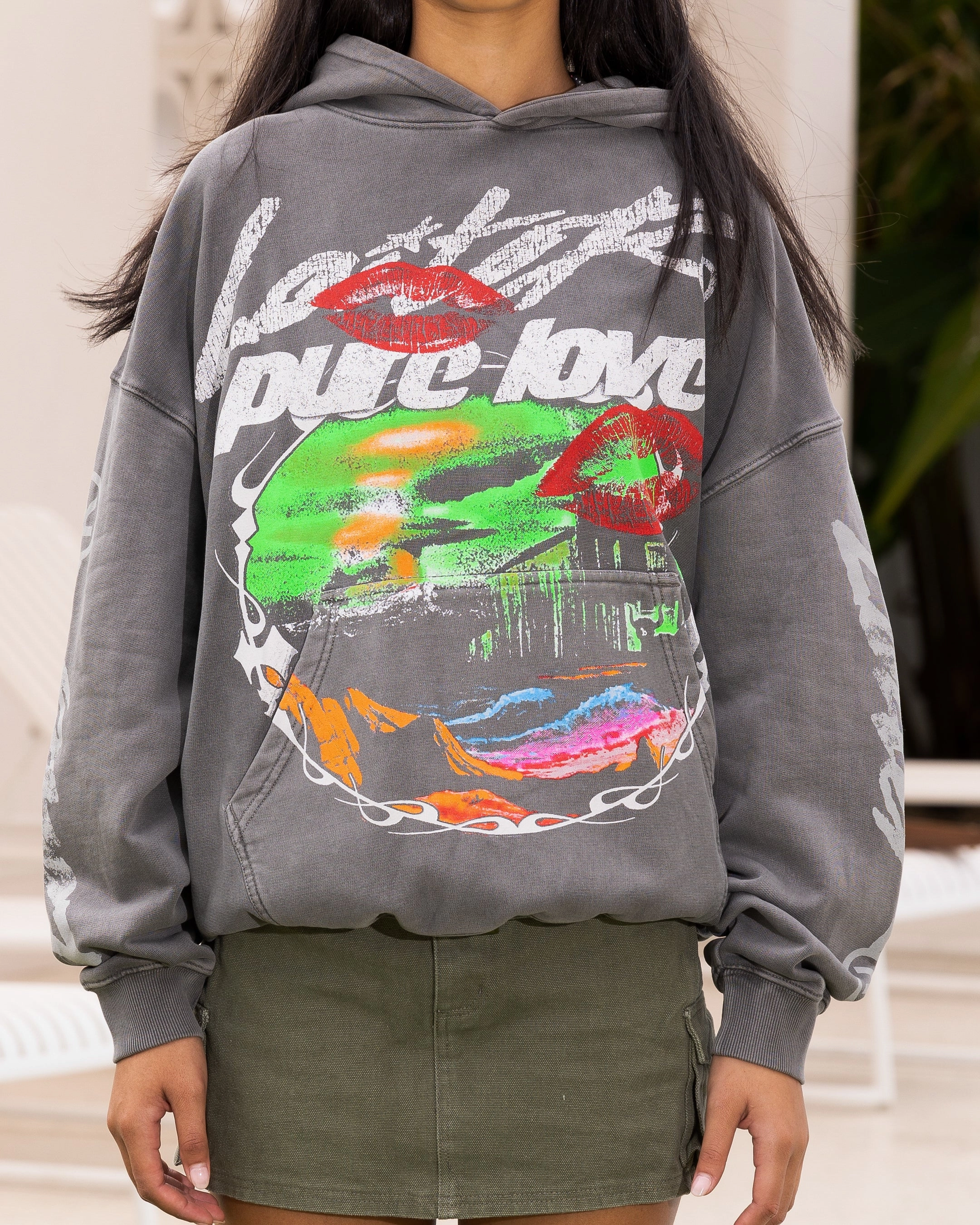 Collectible Loiter Pure Love Vintage Hoodie Charcoal