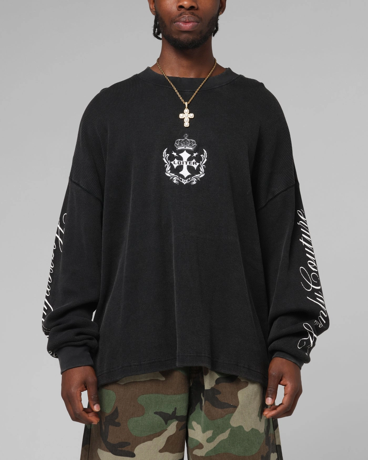 Loiter Purity Thermal Long Sleeve T-Shirt Black UV Protection Fabric Ribbed Neckline