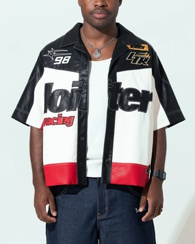 Loiter Racer Button Up Shirt Black/Red Folder