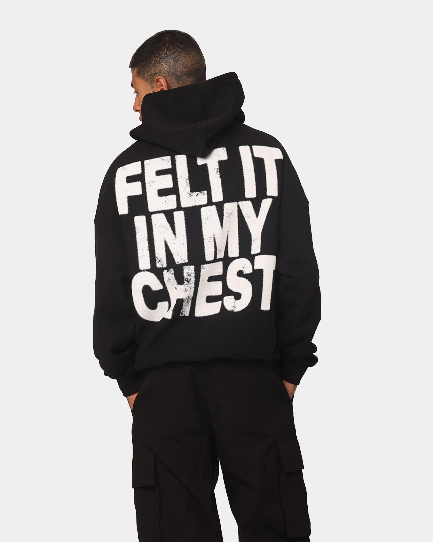 Trendy Protection Loiter Ribcage Vintage Hoodie Black