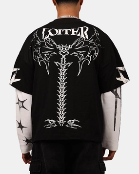 Loiter Seek N Destroy Long Sleeve T-Shirt Vintage Black Long Sleeve