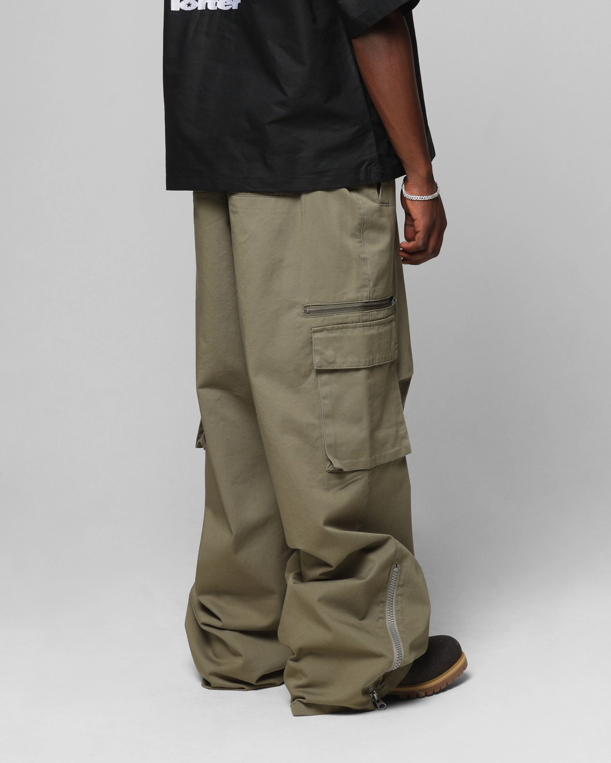 Adjustable drawstring Loiter Shadow Cargo Pants Khaki