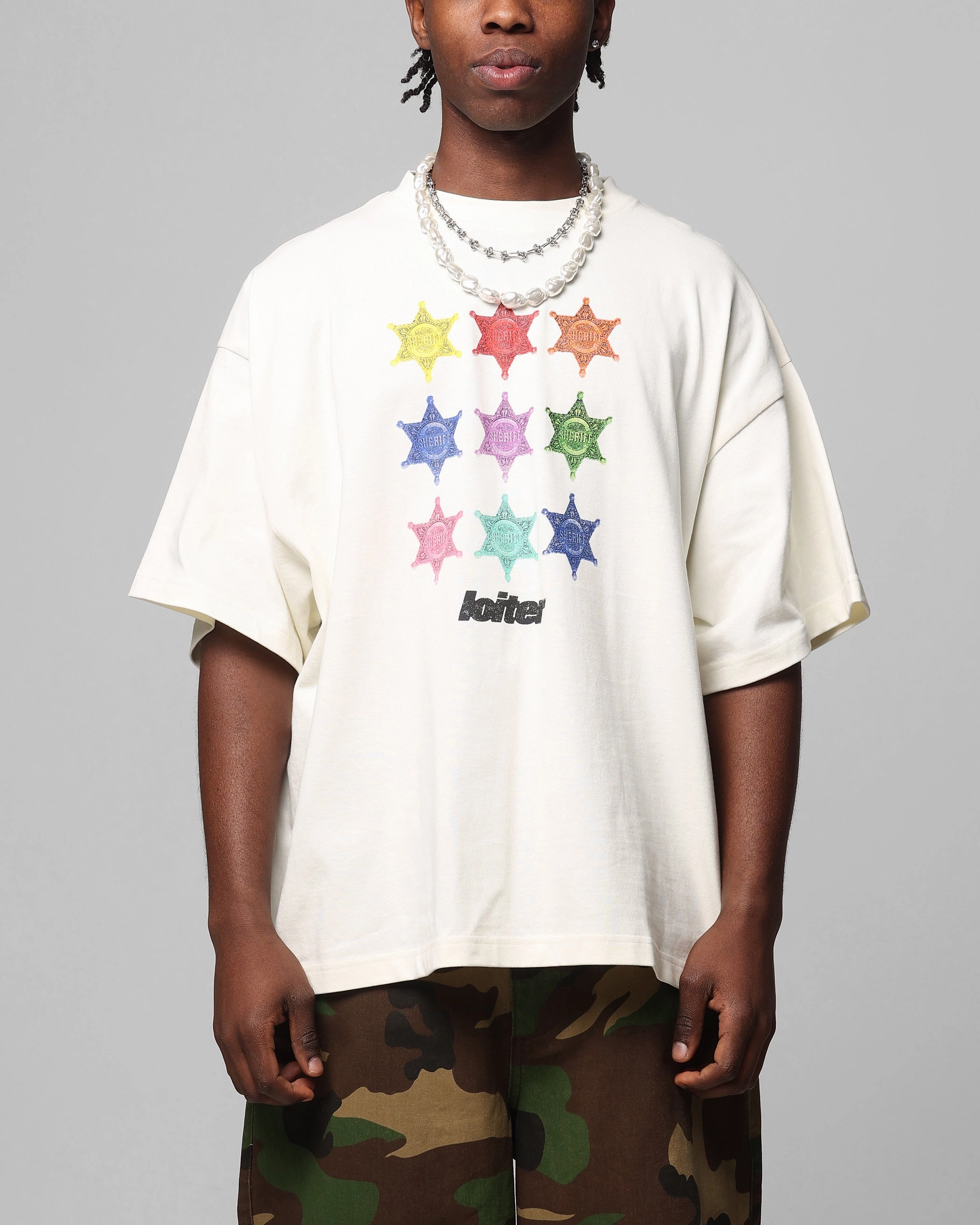 Loiter Sherif Vintage T-Shirt Off White Simple Style