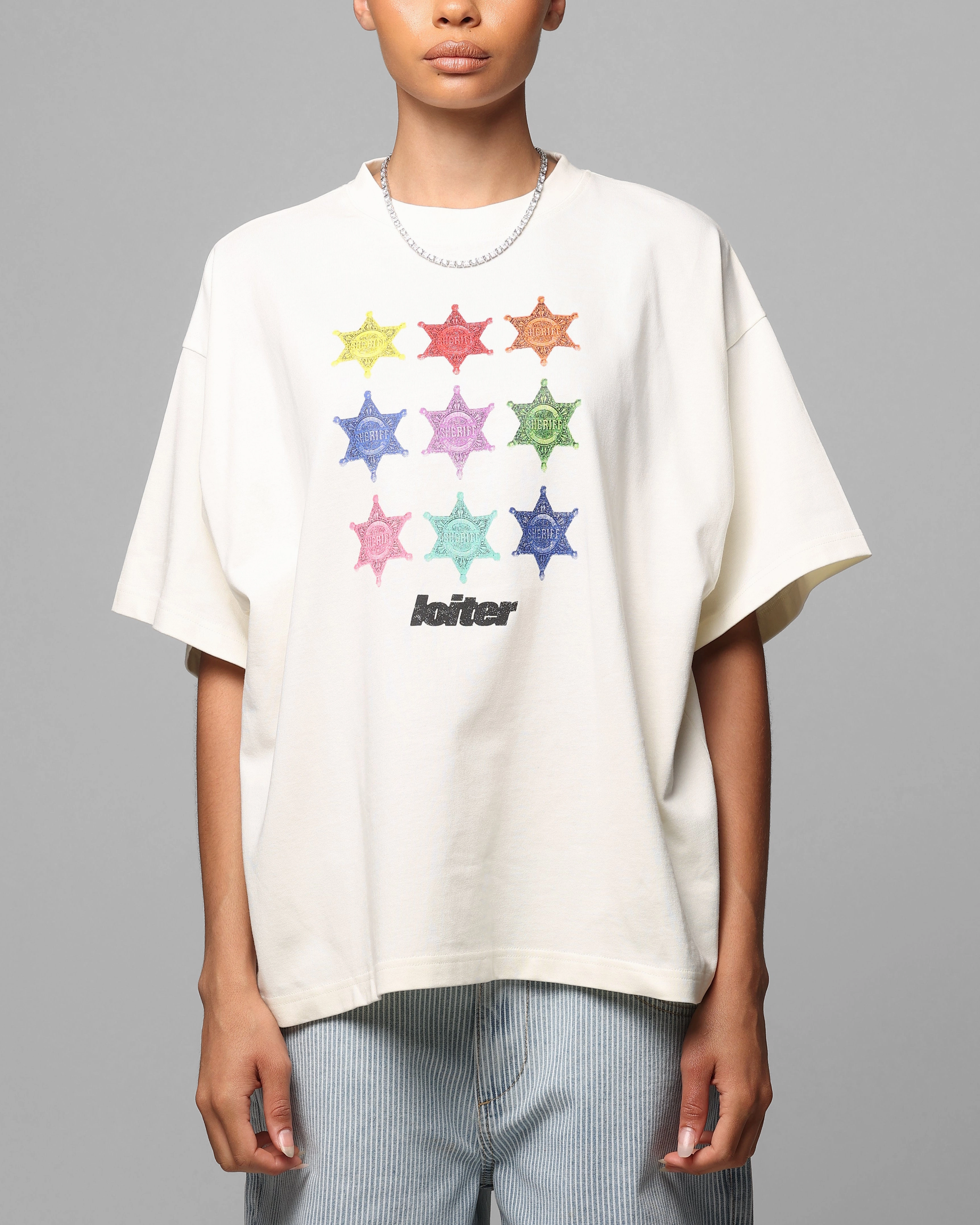 Basic Wear Light Wear Loiter Sherif Vintage T-Shirt Off White