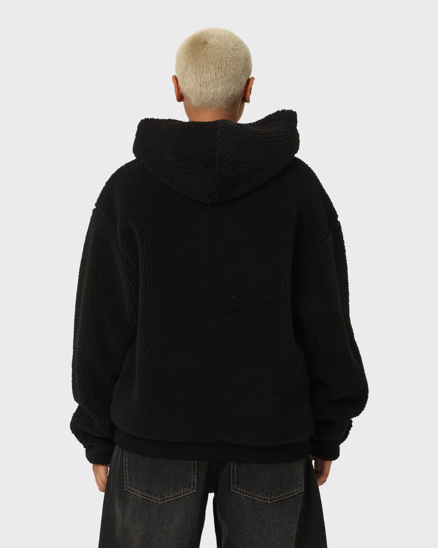 Loiter Sherpa Hoodie Black Anti Slip Collar