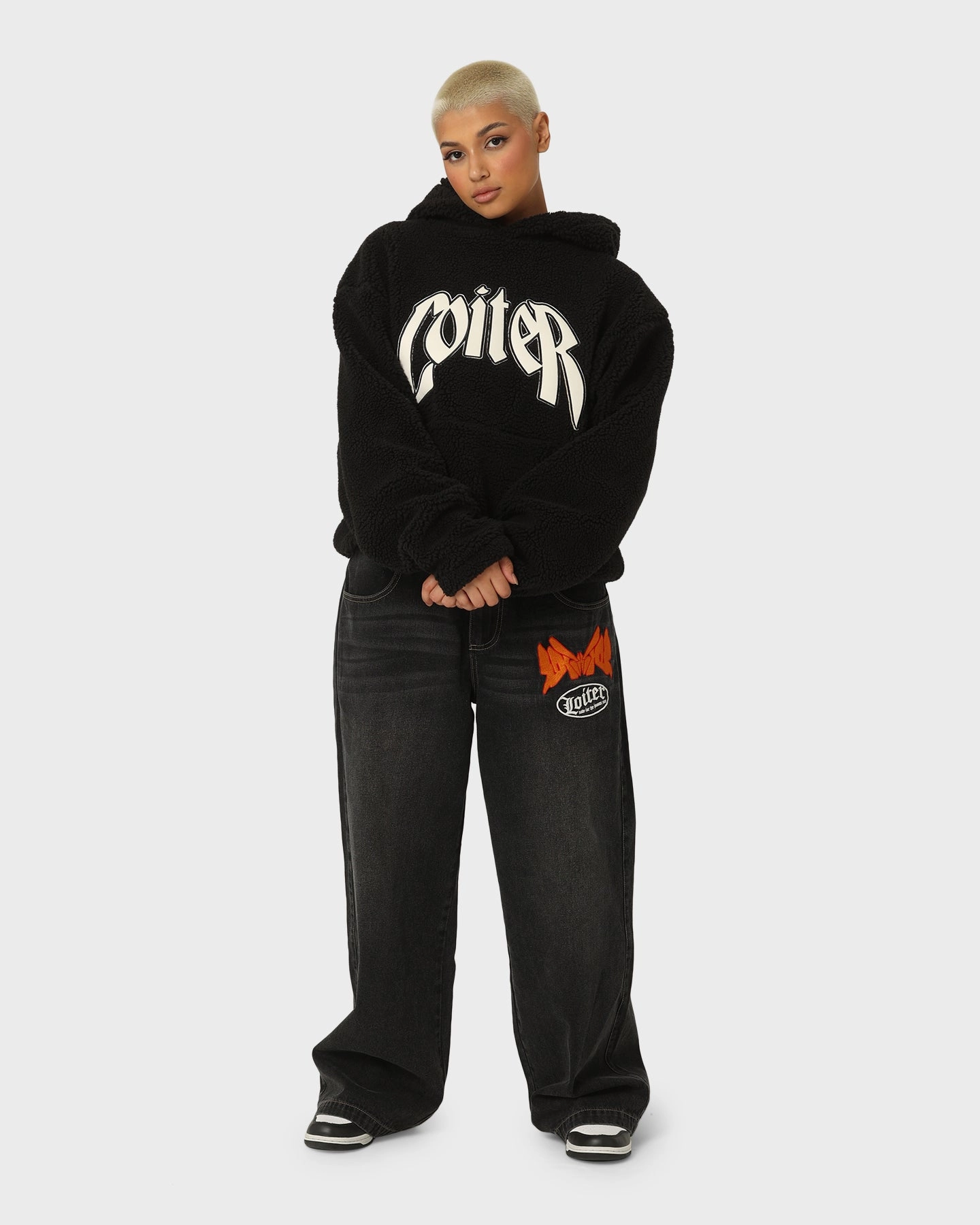 Loiter Sherpa Hoodie Black Anti Pilling