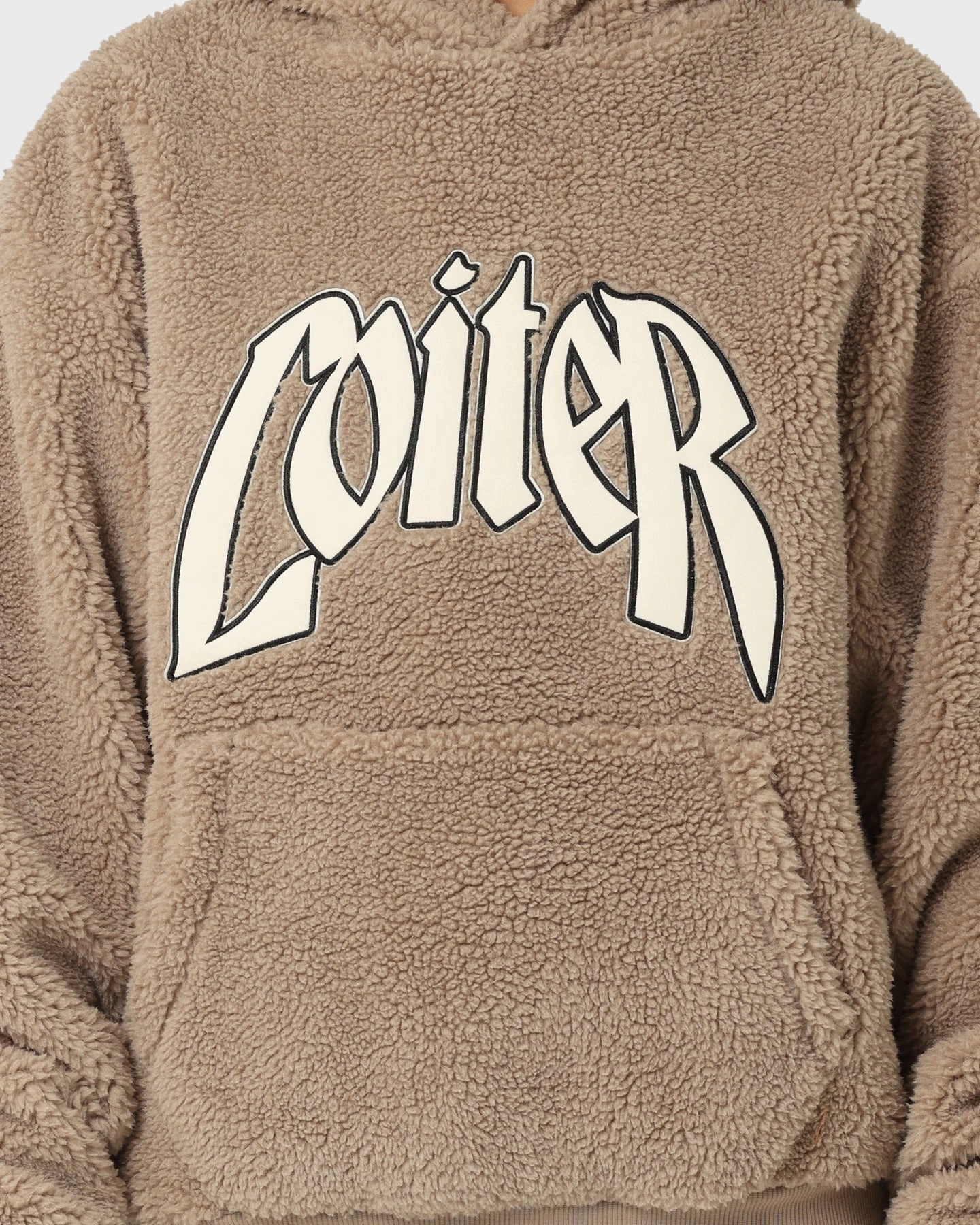 FullLengthZip Loiter Sherpa Hoodie Tan