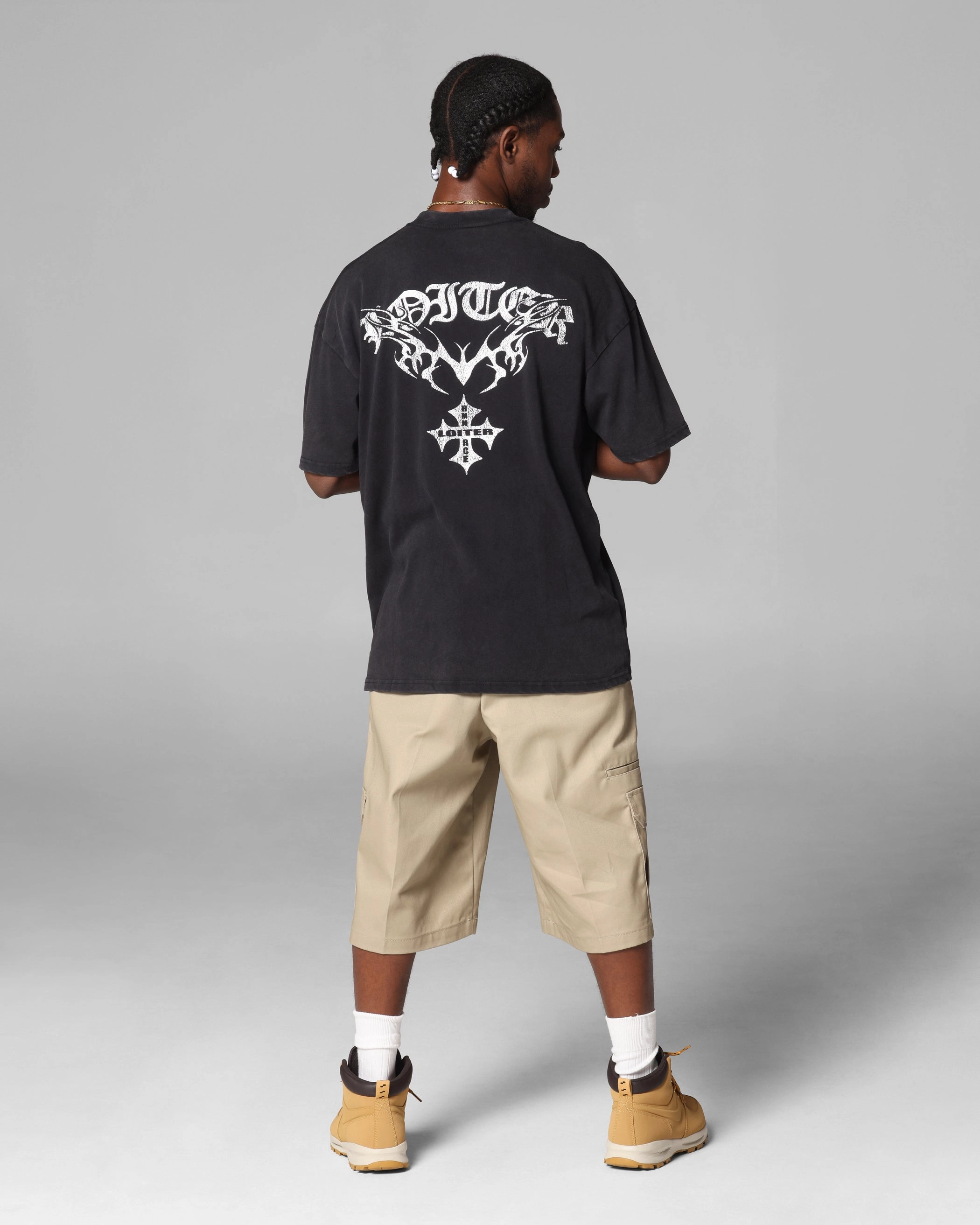 Loiter Shogun Vintage T-Shirt Black Acidwash Sustainable