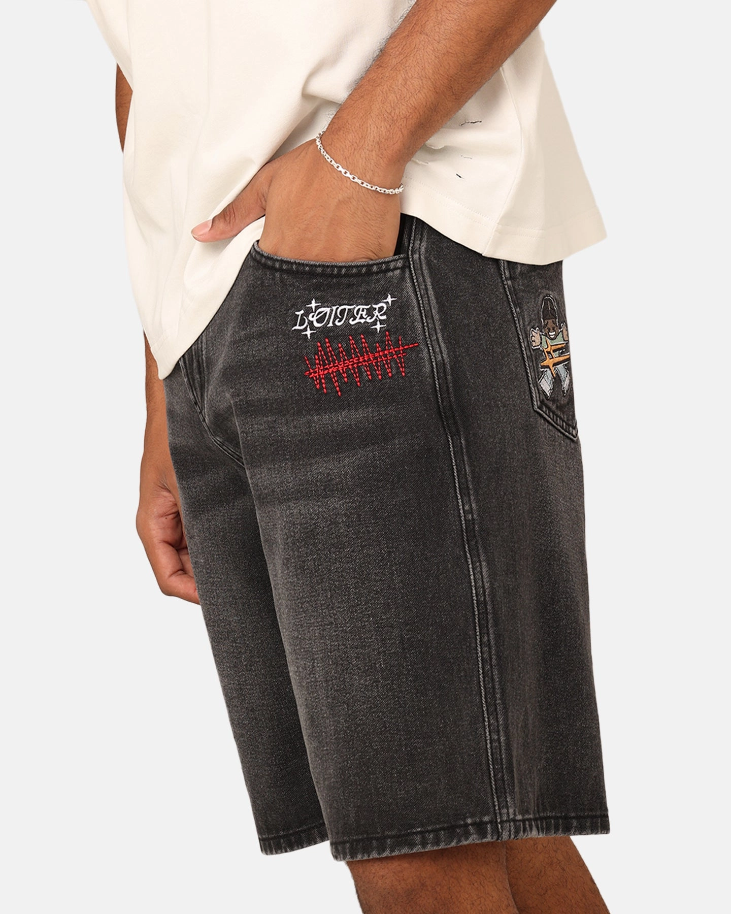 Loiter Sk8 Jorts Washed Black Comfy Feel