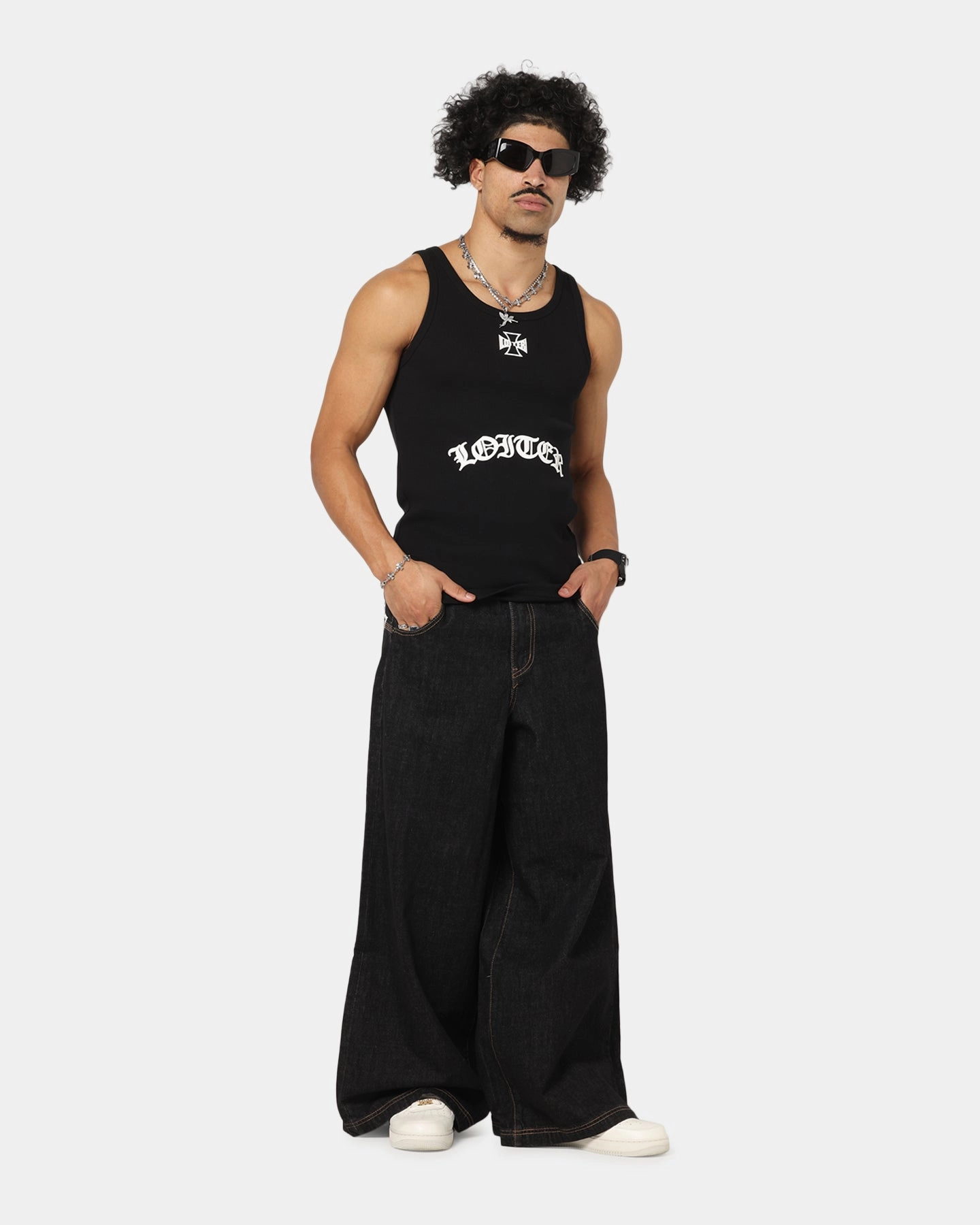 Loiter Skate Jeans Black Anti Pilling Versatile Layer