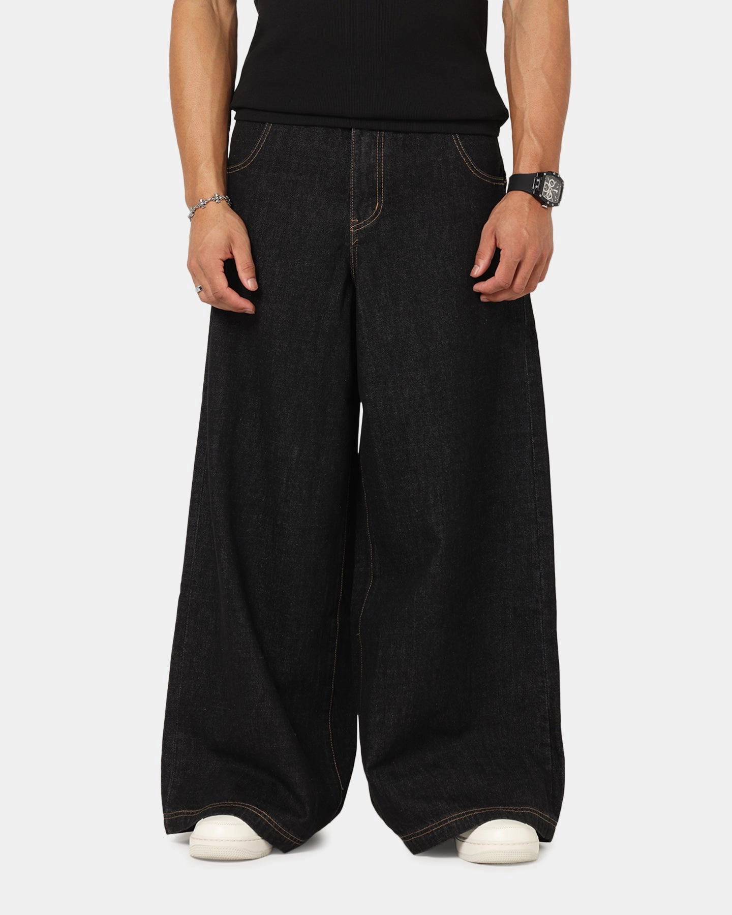 No Ride Up Design Comfortable Movement Loiter Skate Jeans Black