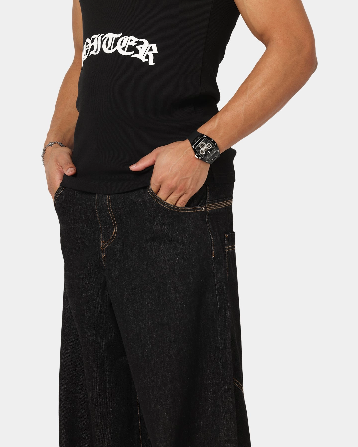 Loiter Skate Jeans Black AdjustableWaistband