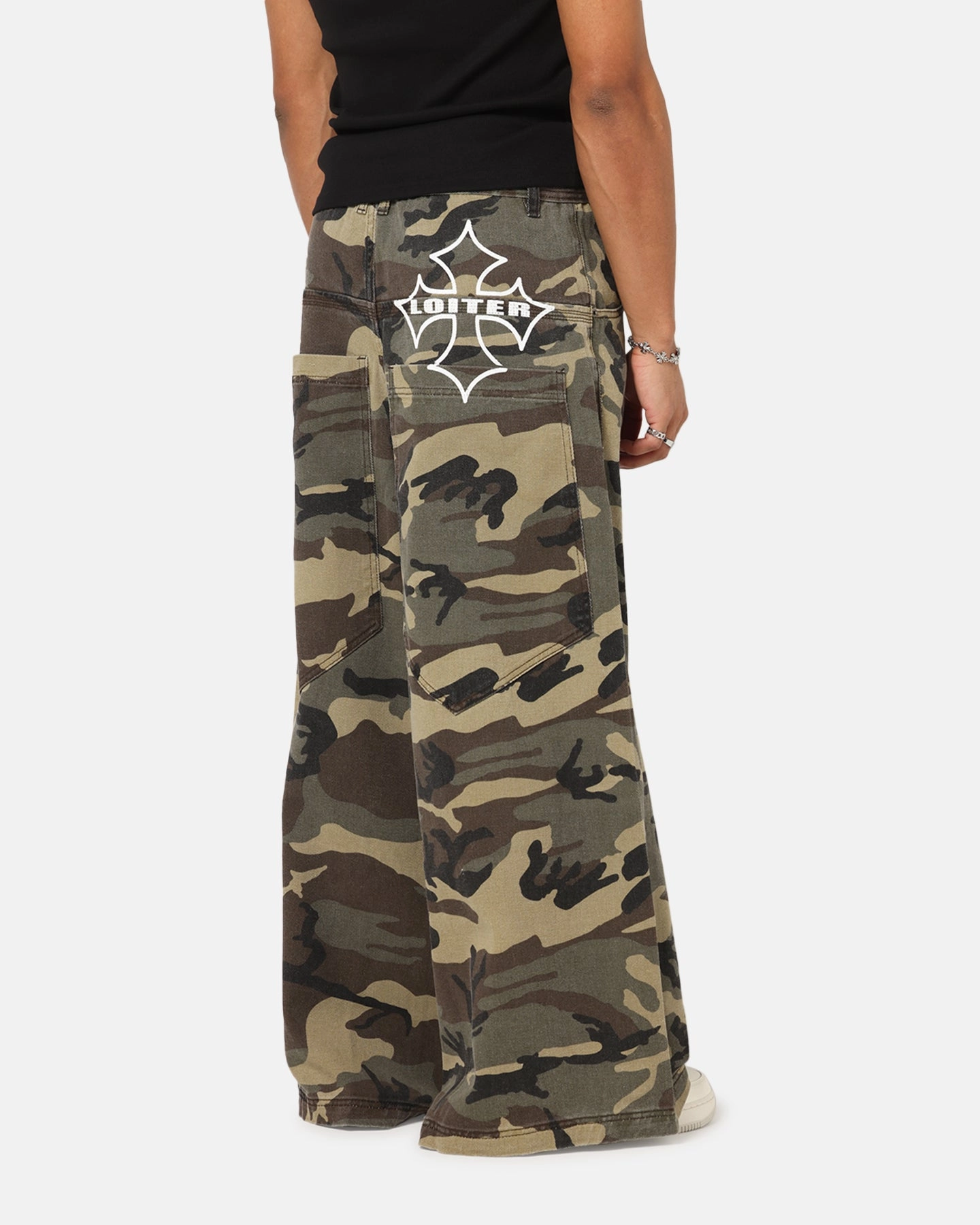 Adjustable Closure Loiter Skate Jeans Woodland Camo