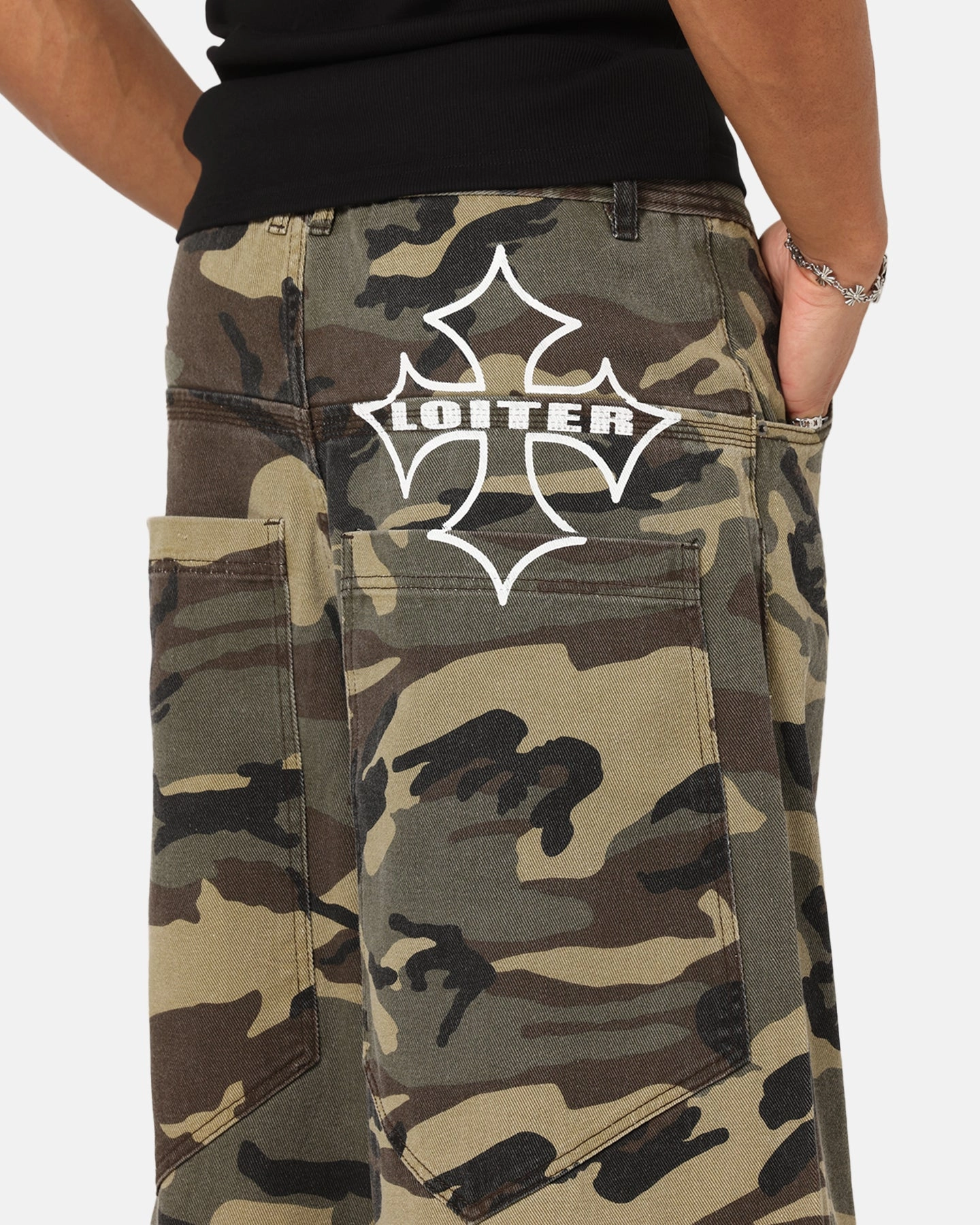 Loiter Skate Jeans Woodland Camo WindResistantMaterial Flexible Material