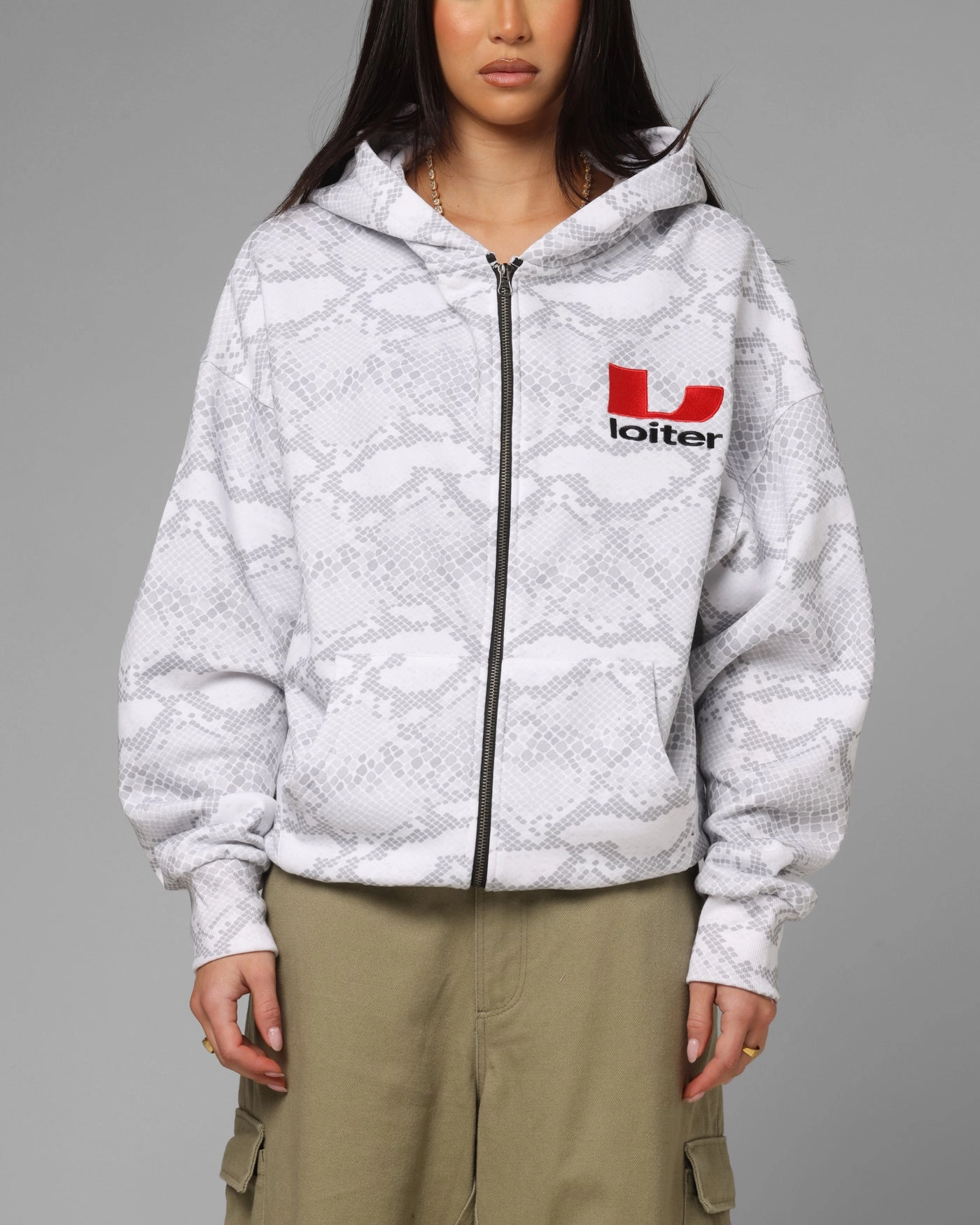 Loiter Slither Zip Hoodie Grey Advantage Fall Friendly