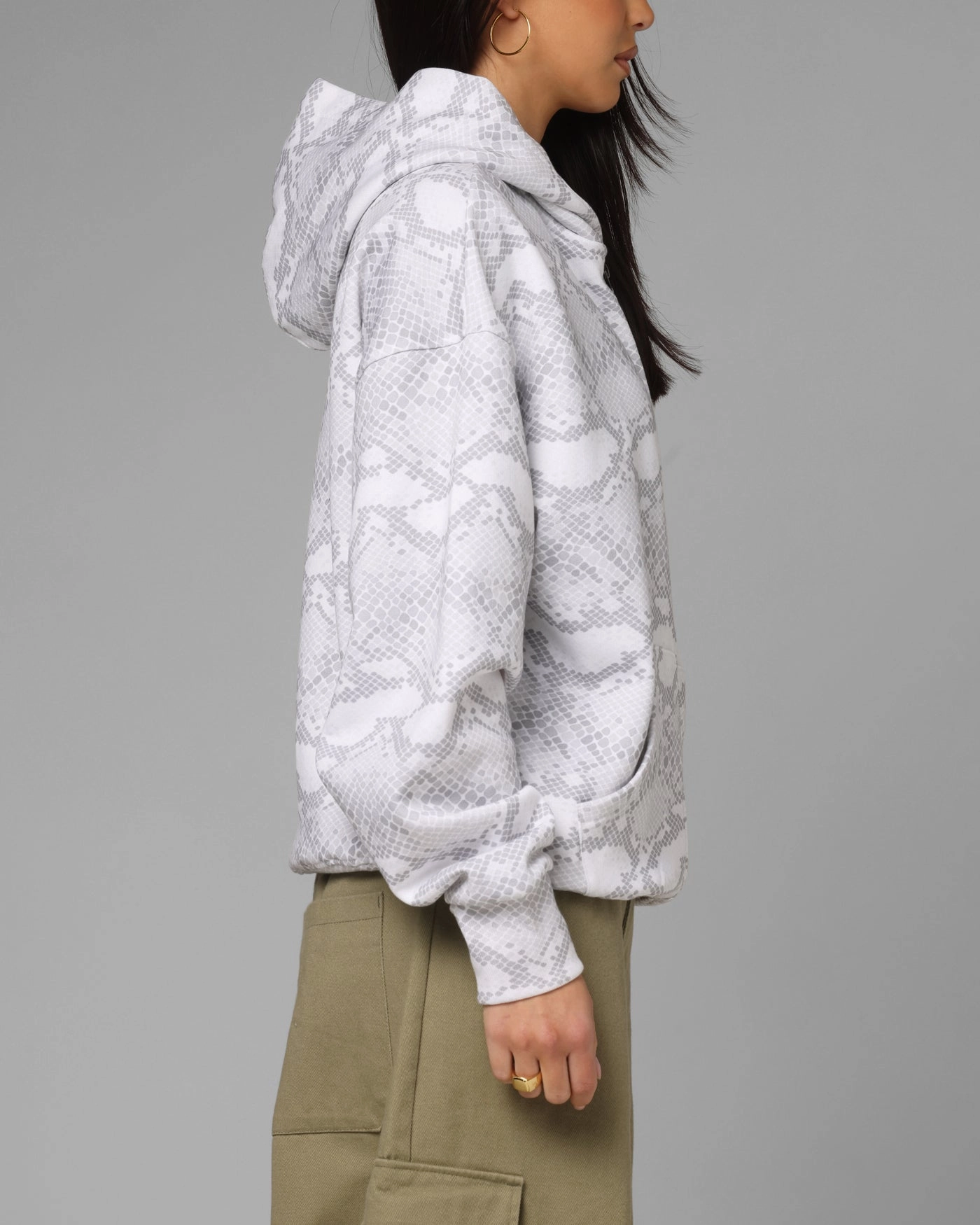 Anti-pill Loiter Slither Zip Hoodie Grey