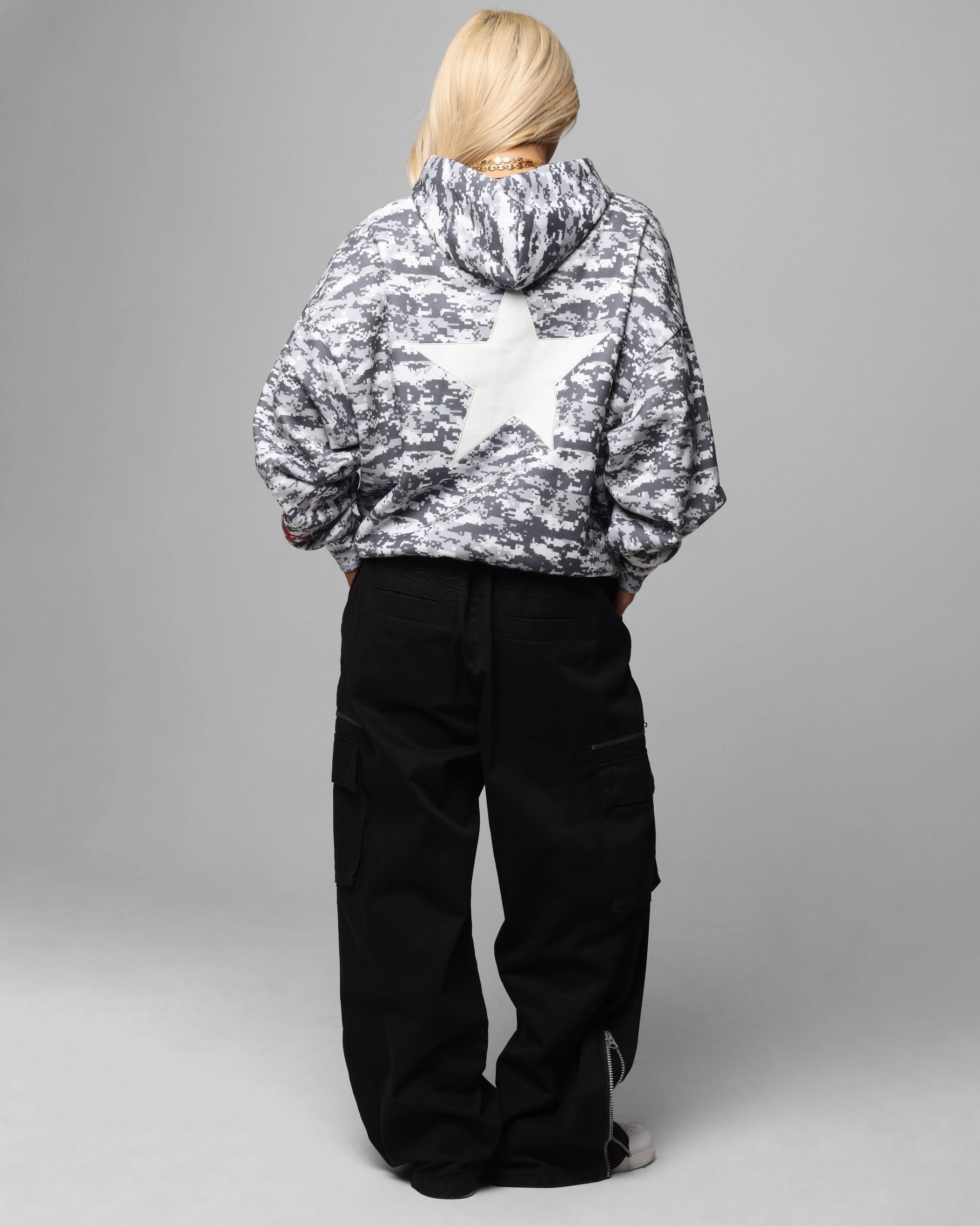 Youthful Vibe Adjustable Loiter Soho Hoodie Snow Camo