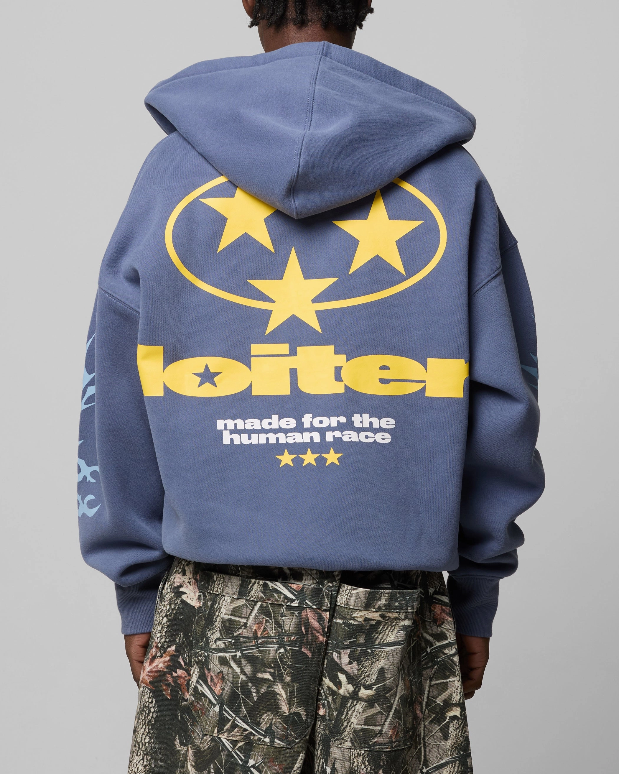 Loiter Solar Zip Hoodie Blue snag resistant