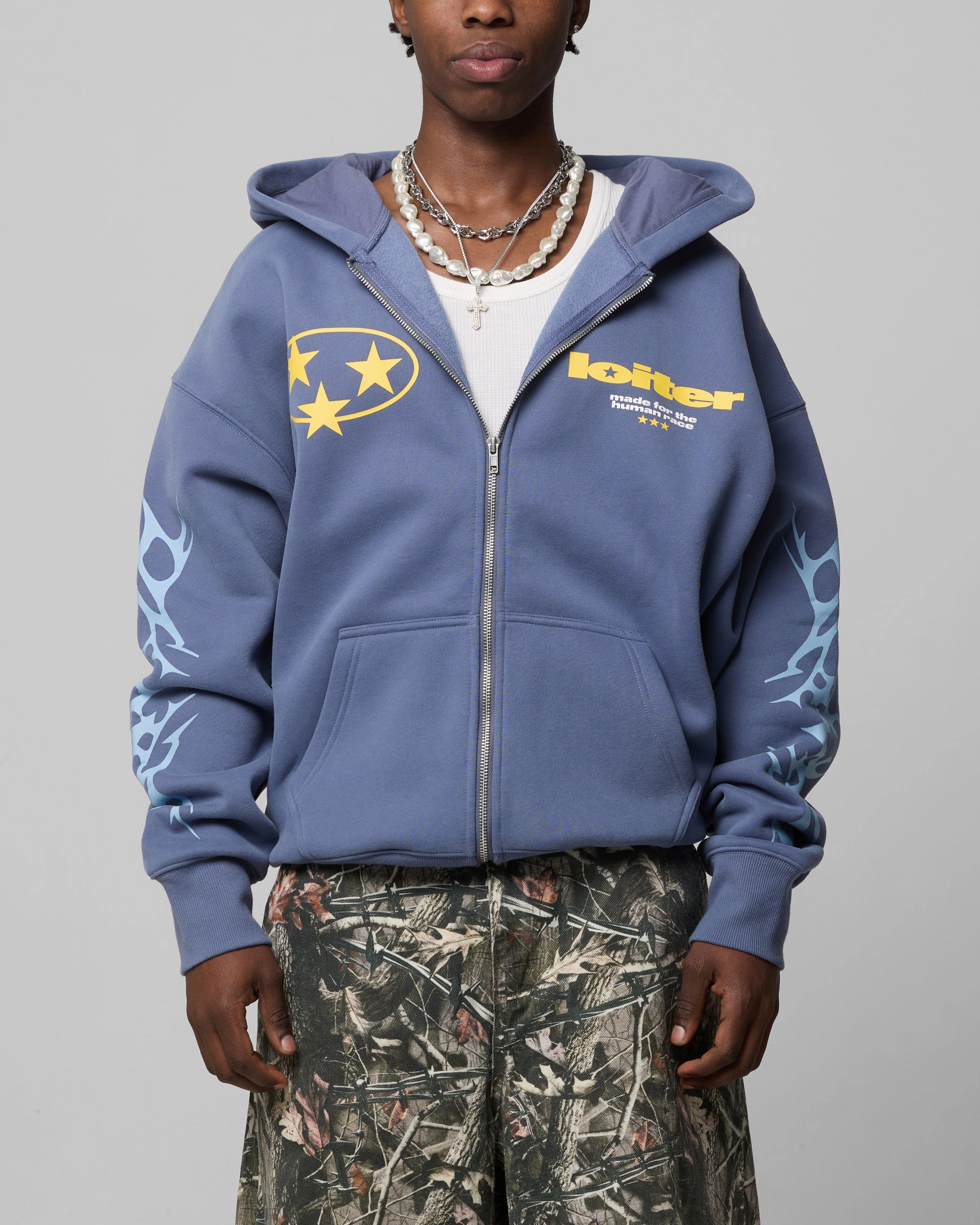 Loiter Solar Zip Hoodie Blue hiker