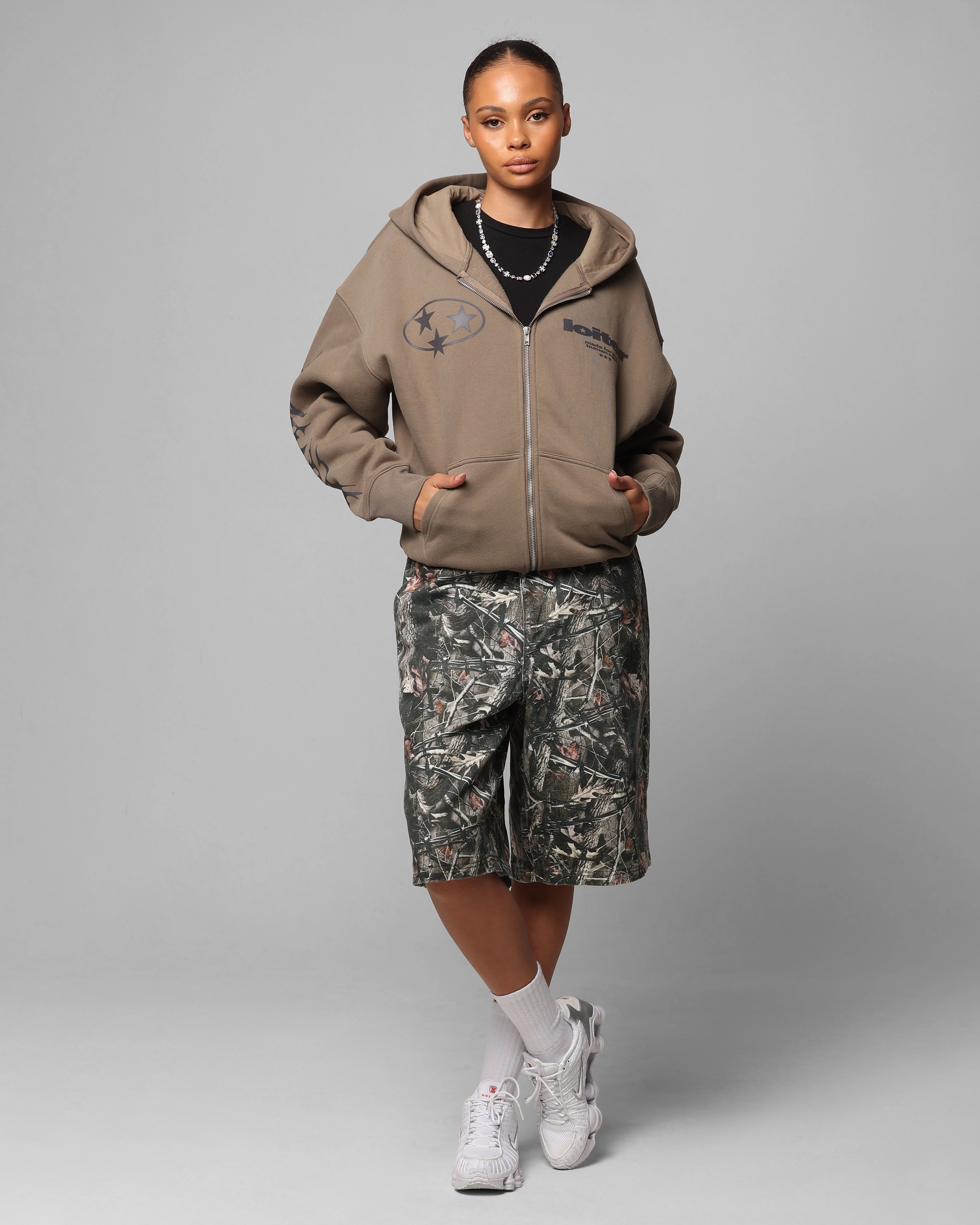 Withstand Protective Comfort Loiter Solar Zip Hoodie Brown