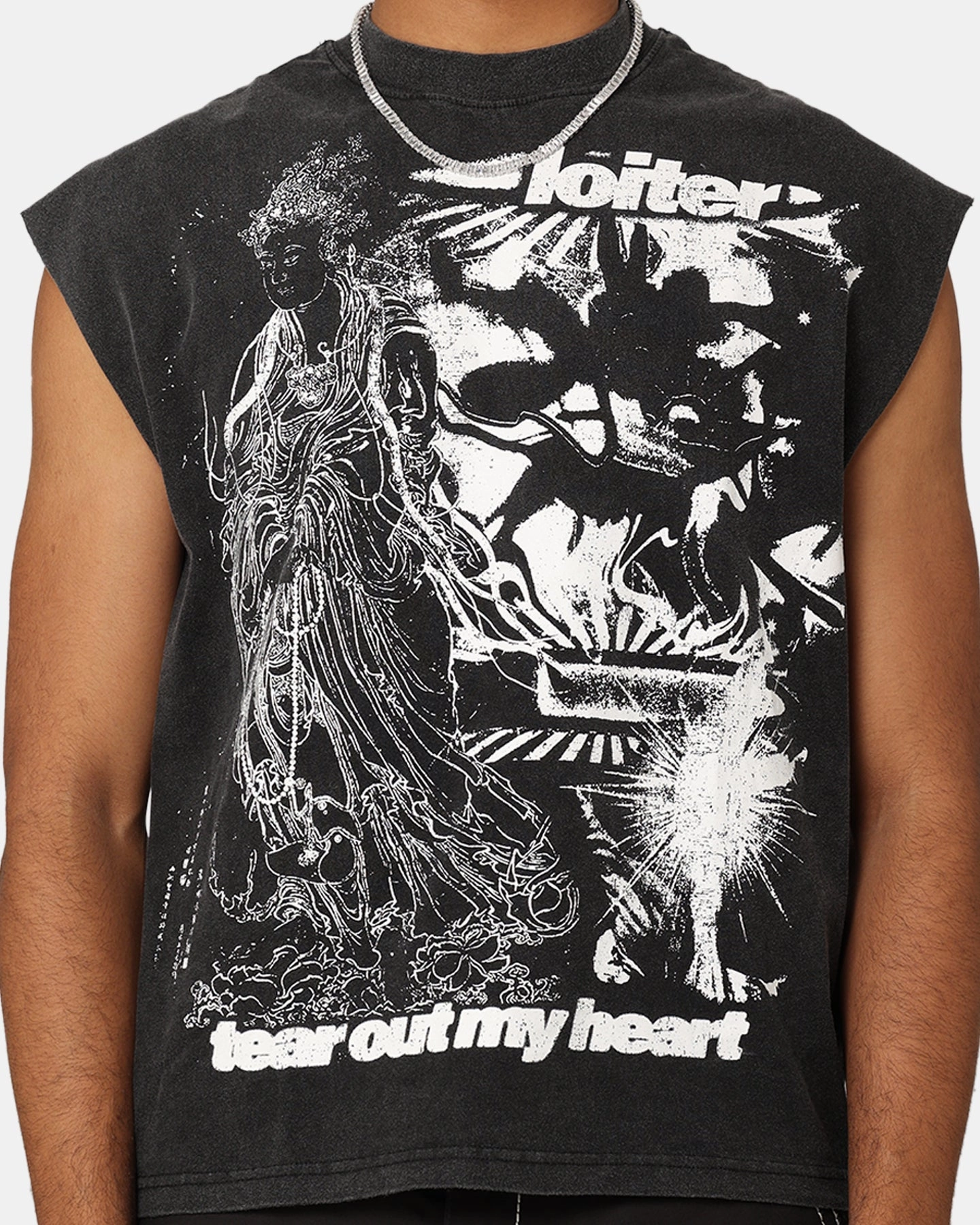 Loiter Soulless Oversized Muscle T-Shirt Vintage Black Comfy Vibes