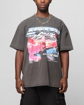 family gathering DropShoulderDesign Loiter Speed Vintage T-Shirt Black Wash