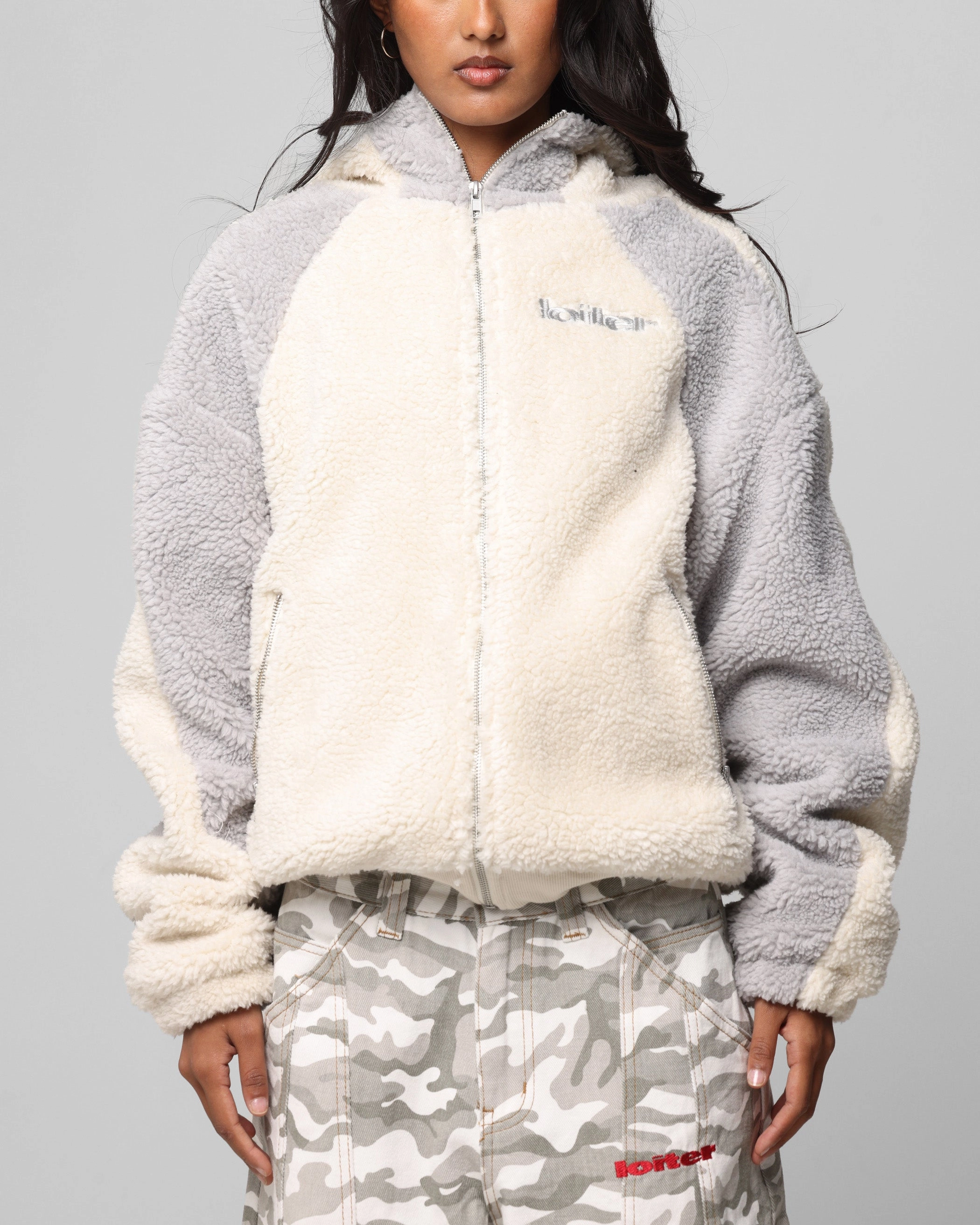 Score Loiter Speedway Fleece Jacket Stone