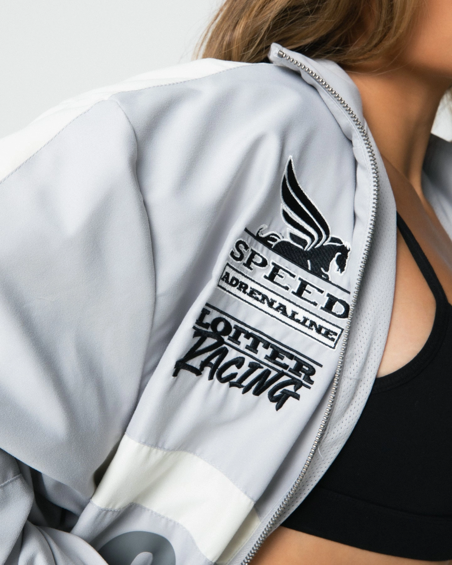 Loiter Speedway Windbreaker Jacket Grey Stretchable kids