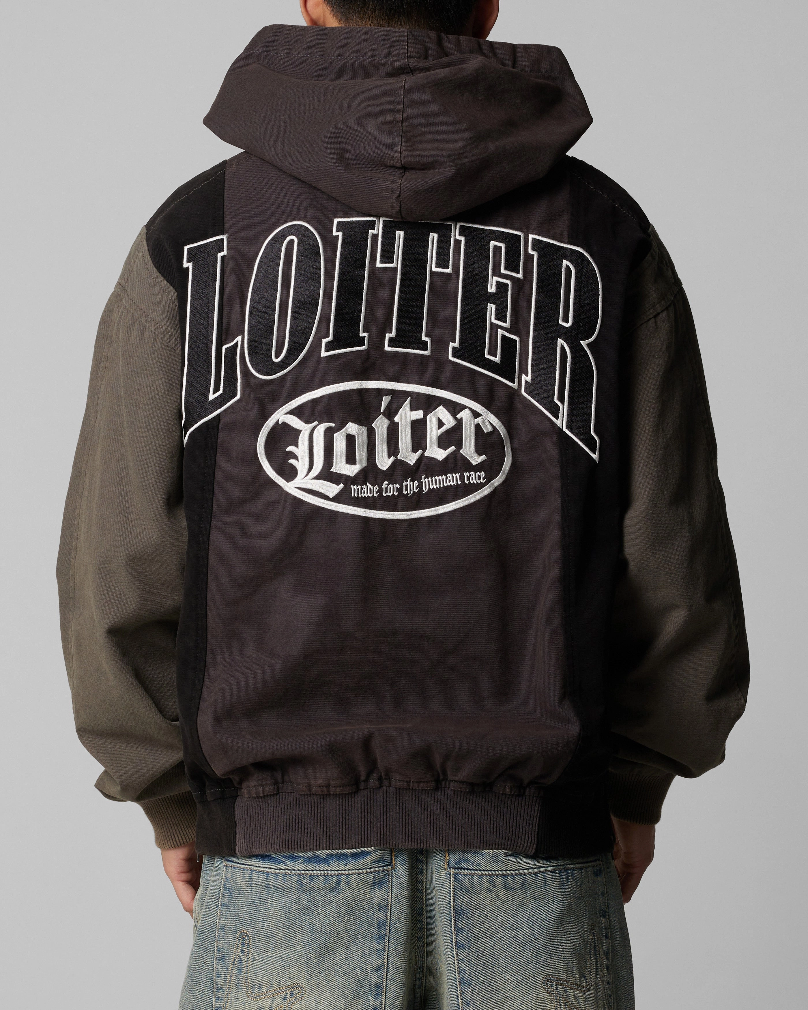 Holiday Outfit Hooded Design Loiter Splinter Hoodie Black/Charcoal