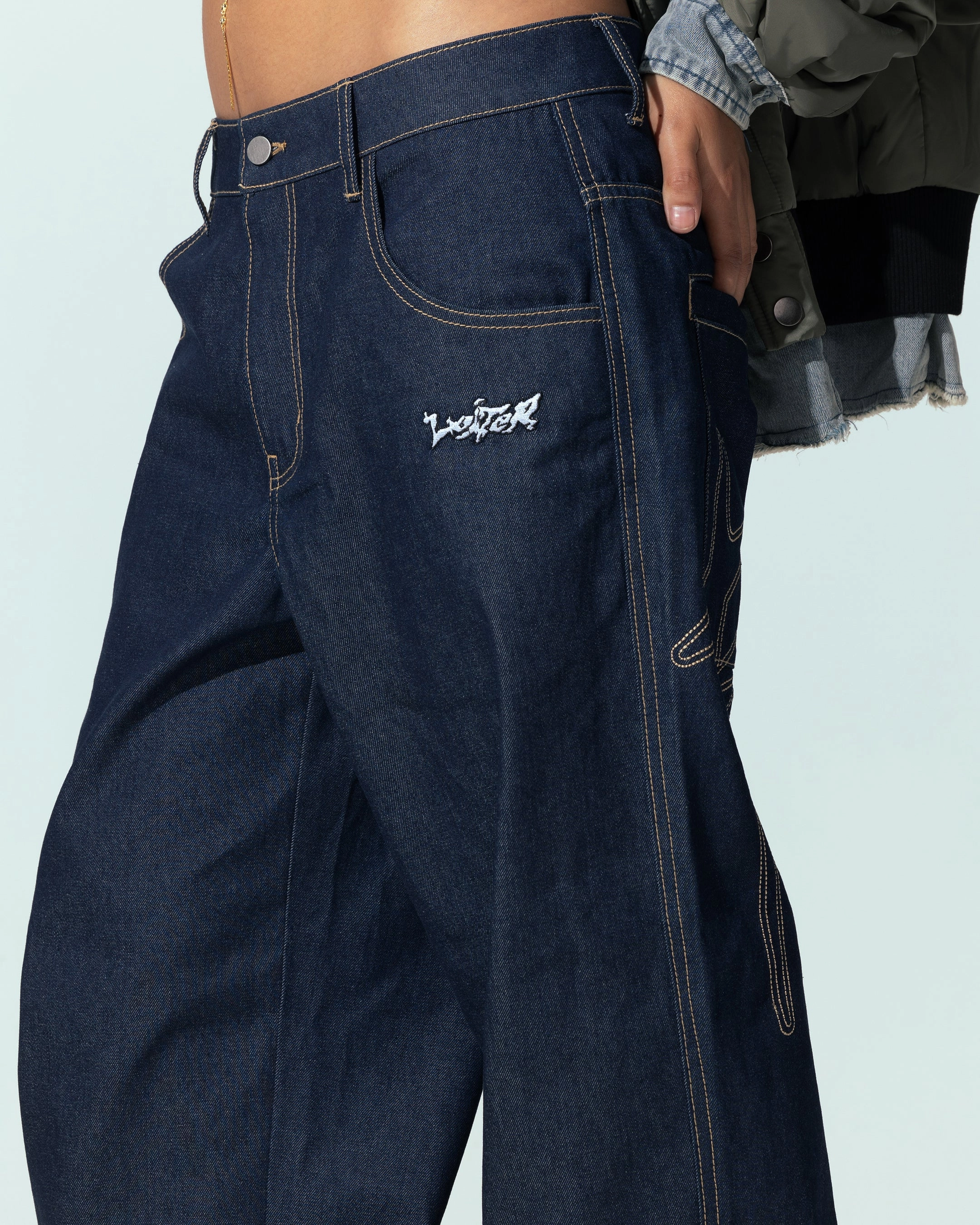 Loiter Star Born Jeans Raw Indigo Durable Minimalist Style Party Look