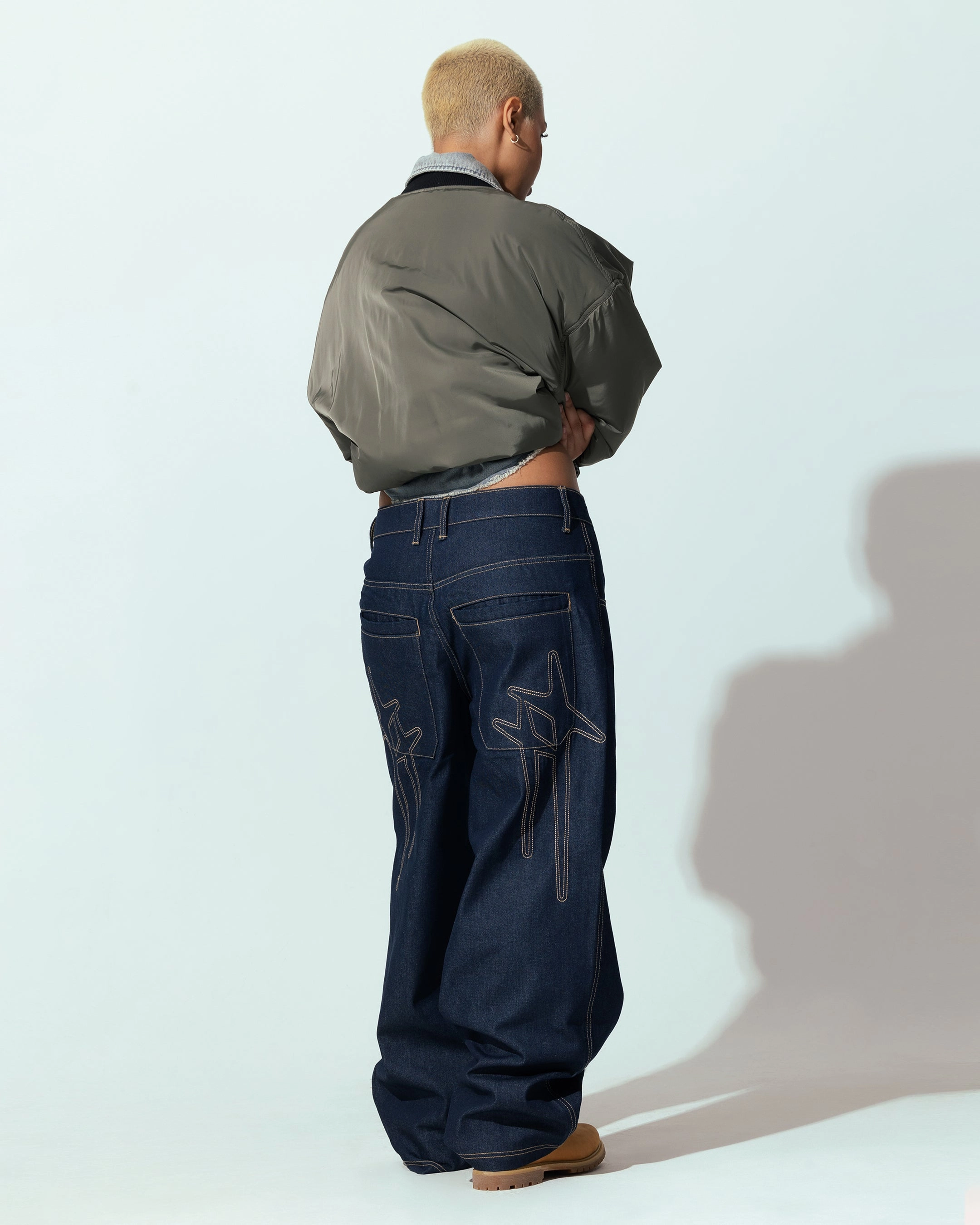 Relaxed Cut Loiter Star Born Jeans Raw Indigo