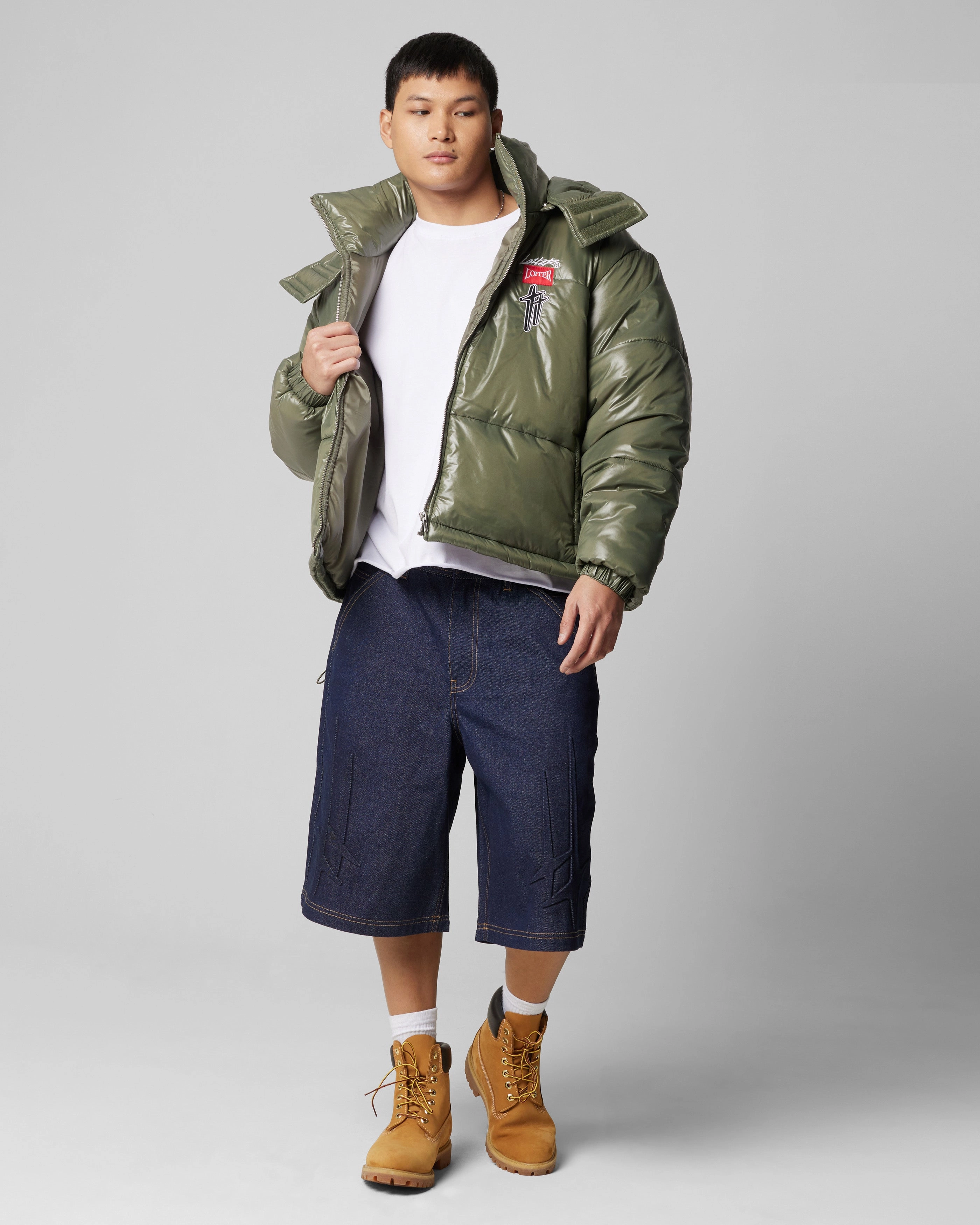 Loiter Star Child Jorts Indigo Ripstop Material