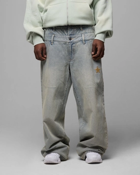 Loiter Star Layered Jeans Washed Blue Breathable Stretch Classic Cut