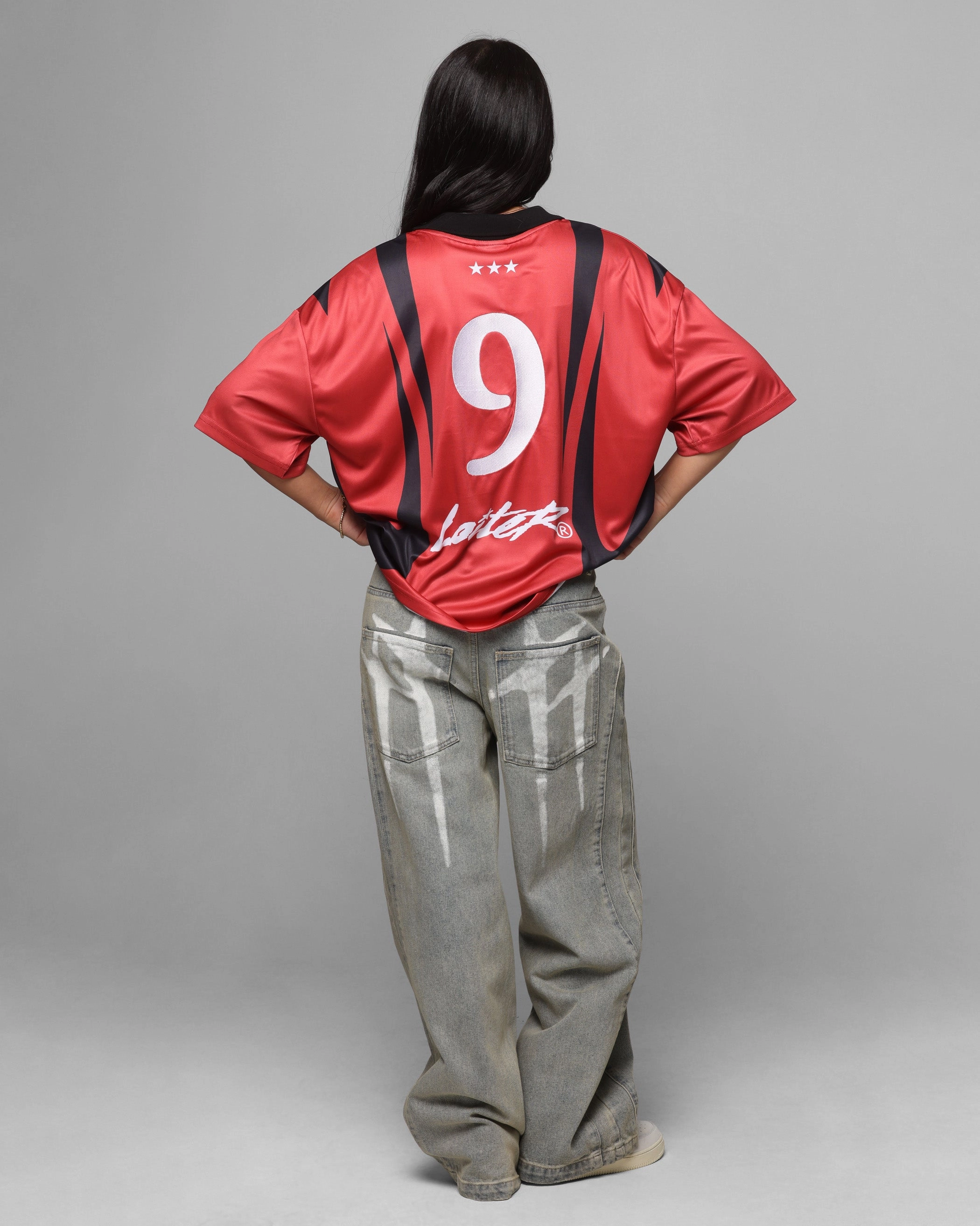 Loiter Star Walker Wide Leg Jean Washed Blue Smart Casual