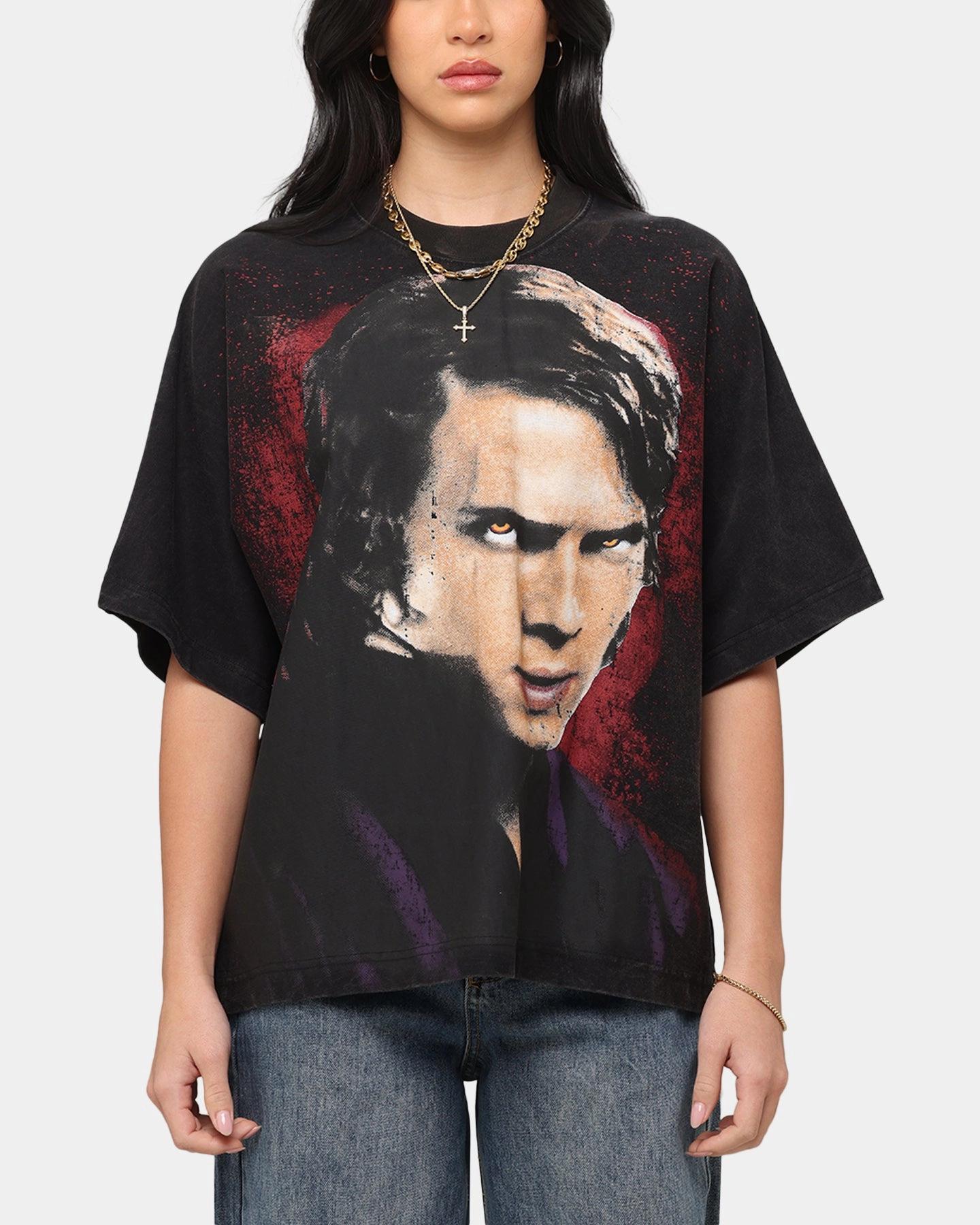 Comfy Pieces Loiter Star Wars Vader Boxy T-Shirt Washed Black