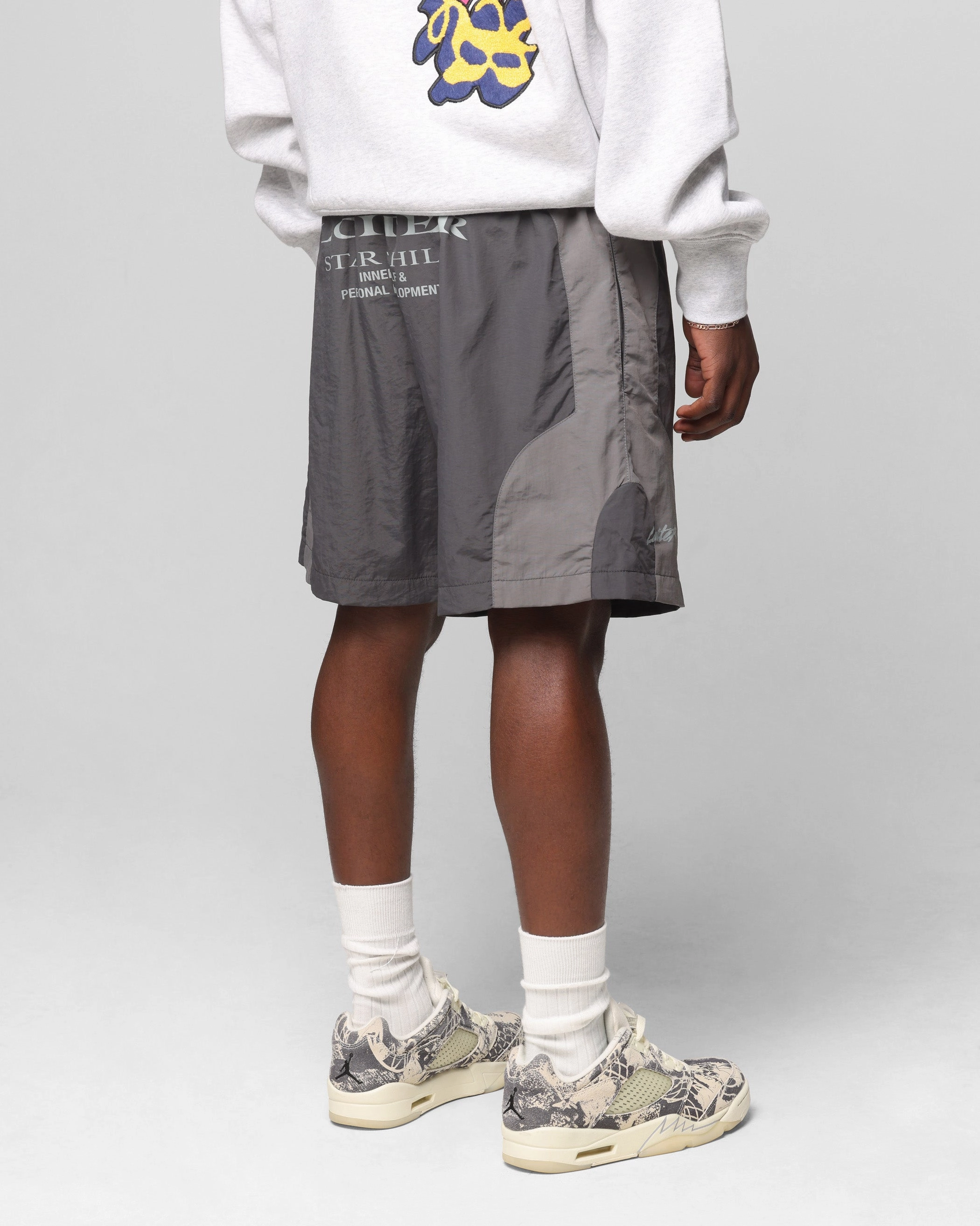 Limited Edition Loiter Subculture Panel Shorts Charcoal