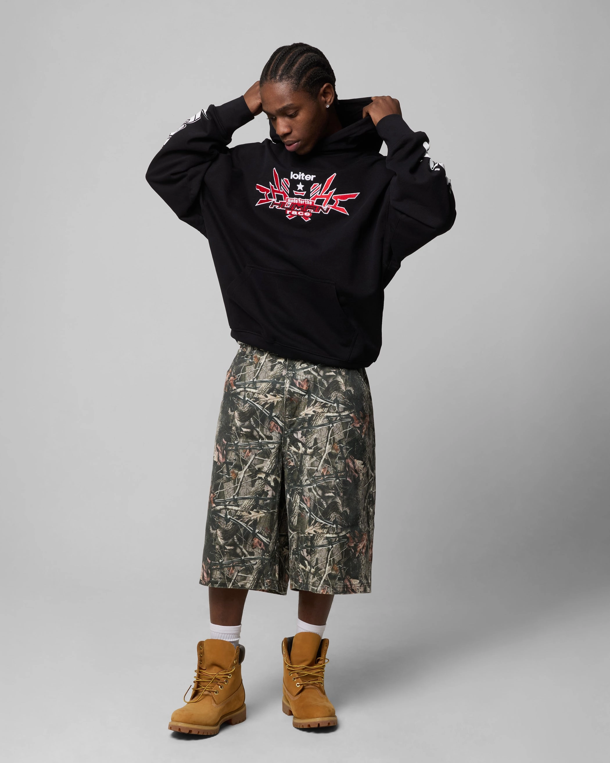 Bonded Zippers Indoor Layer Loiter Substance Hoodie Black