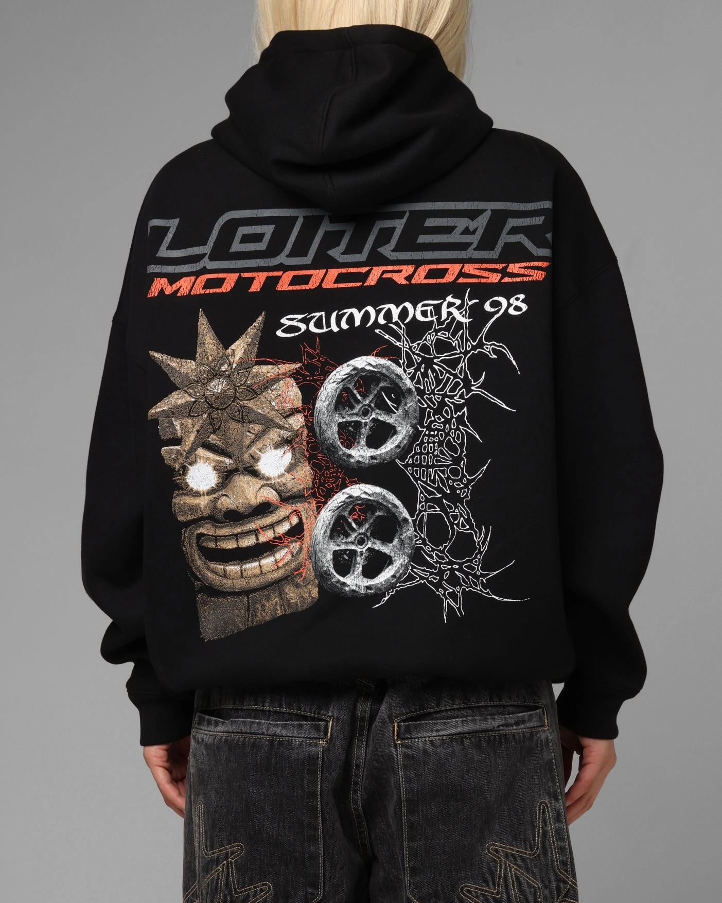 Loiter Summer Motocross Hoodie Black Lounge Wear