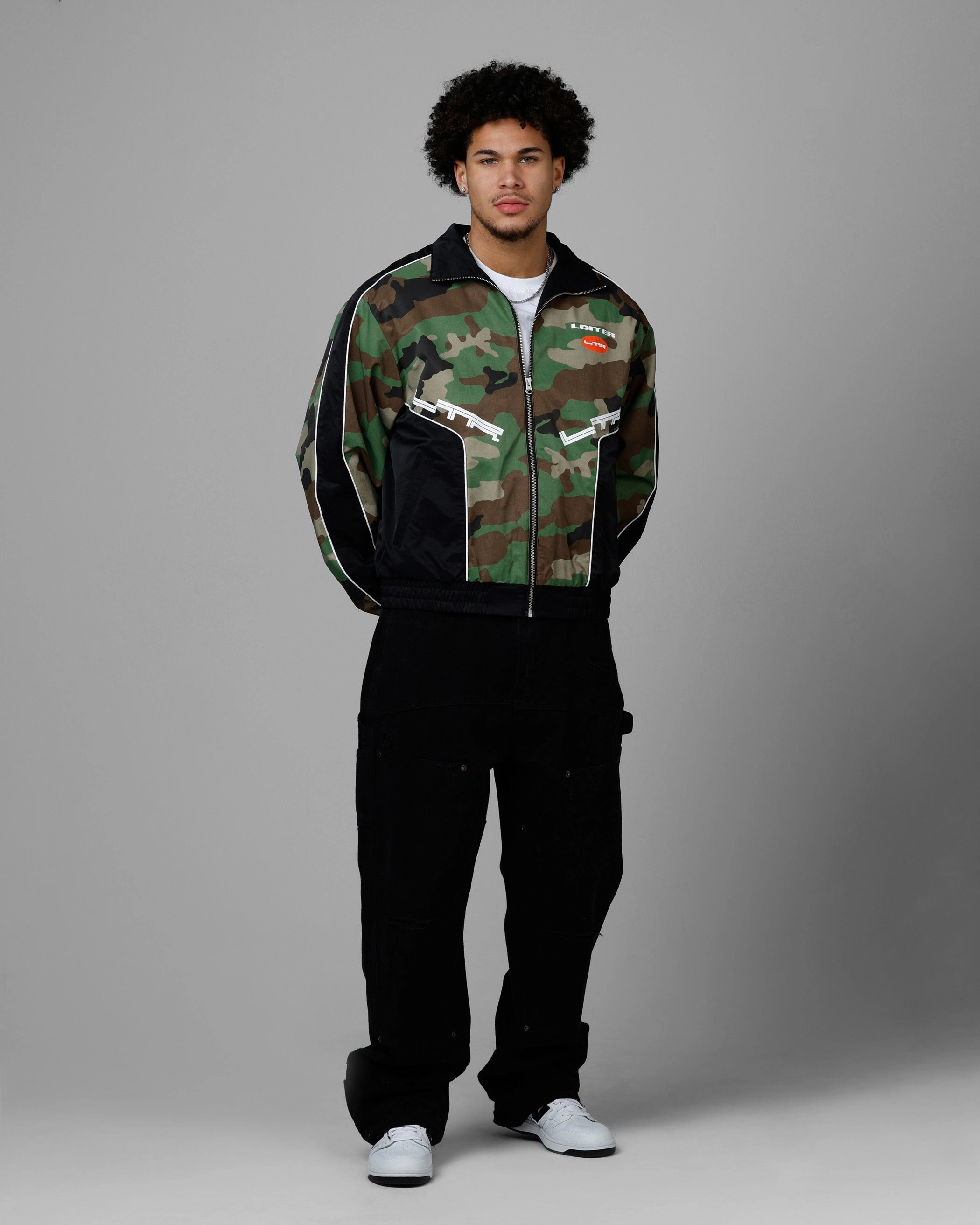 Loiter Tactical Track Jacket Woodland Camo Effortless Wear