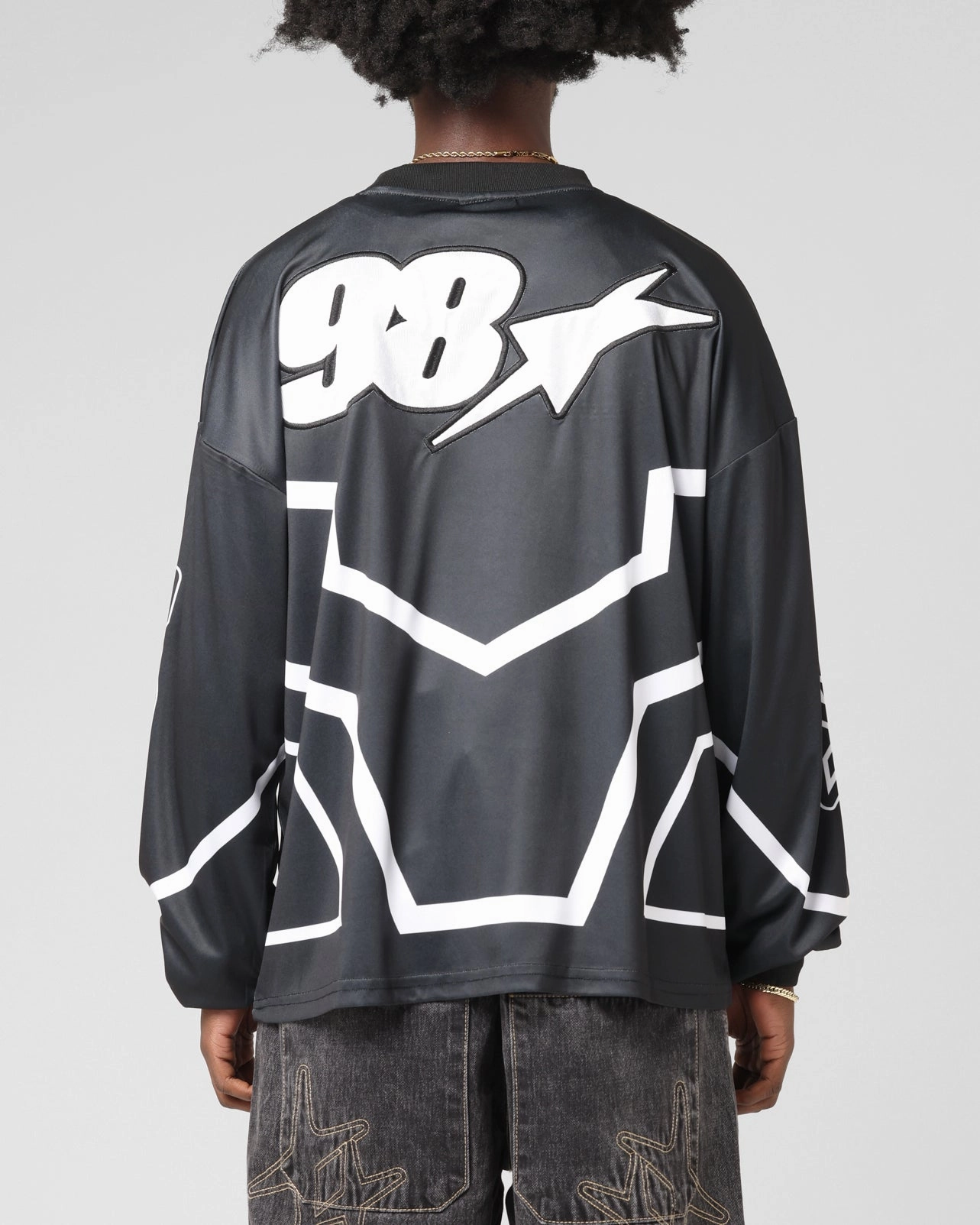 Loose fitting comfort Temperature Regulating Loiter Thrill Racing Long Sleeve T-Shirt Black