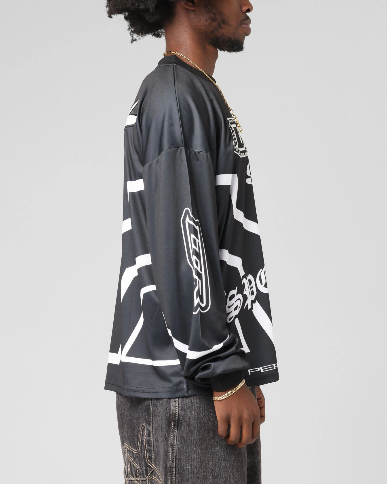 Loiter Thrill Racing Long Sleeve T-Shirt Black Chic Style Trend Soft and durable