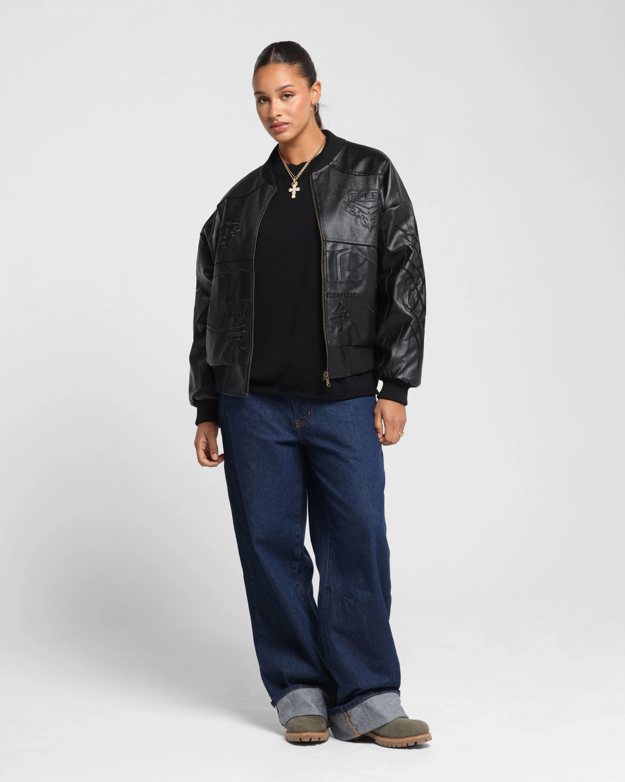 sunset Loiter Tokyo Drift Vegan Leather Jacket Black