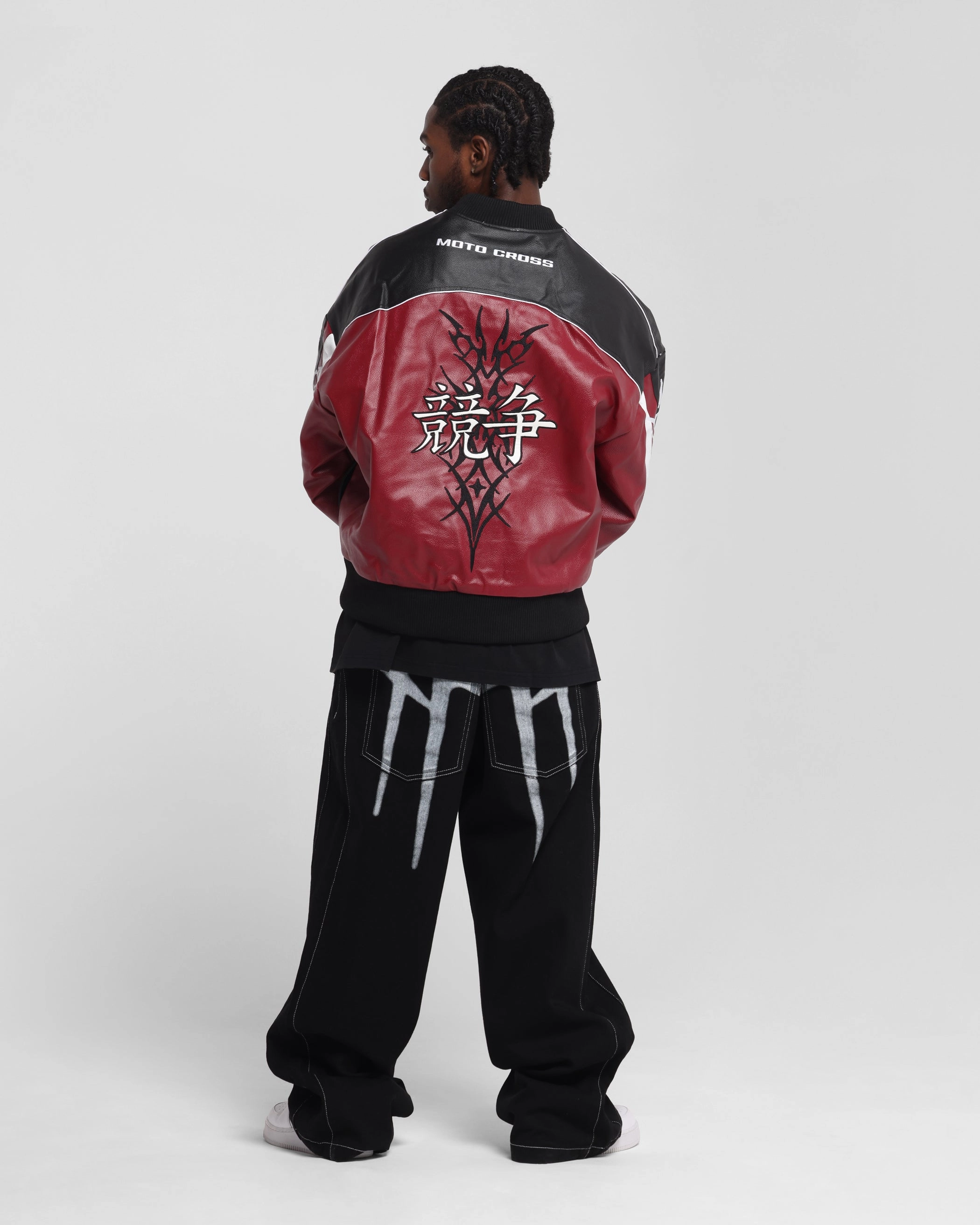 Loiter Tokyo Drift Vegan Leather Jacket Red Adventure Wear suitable for stage shows