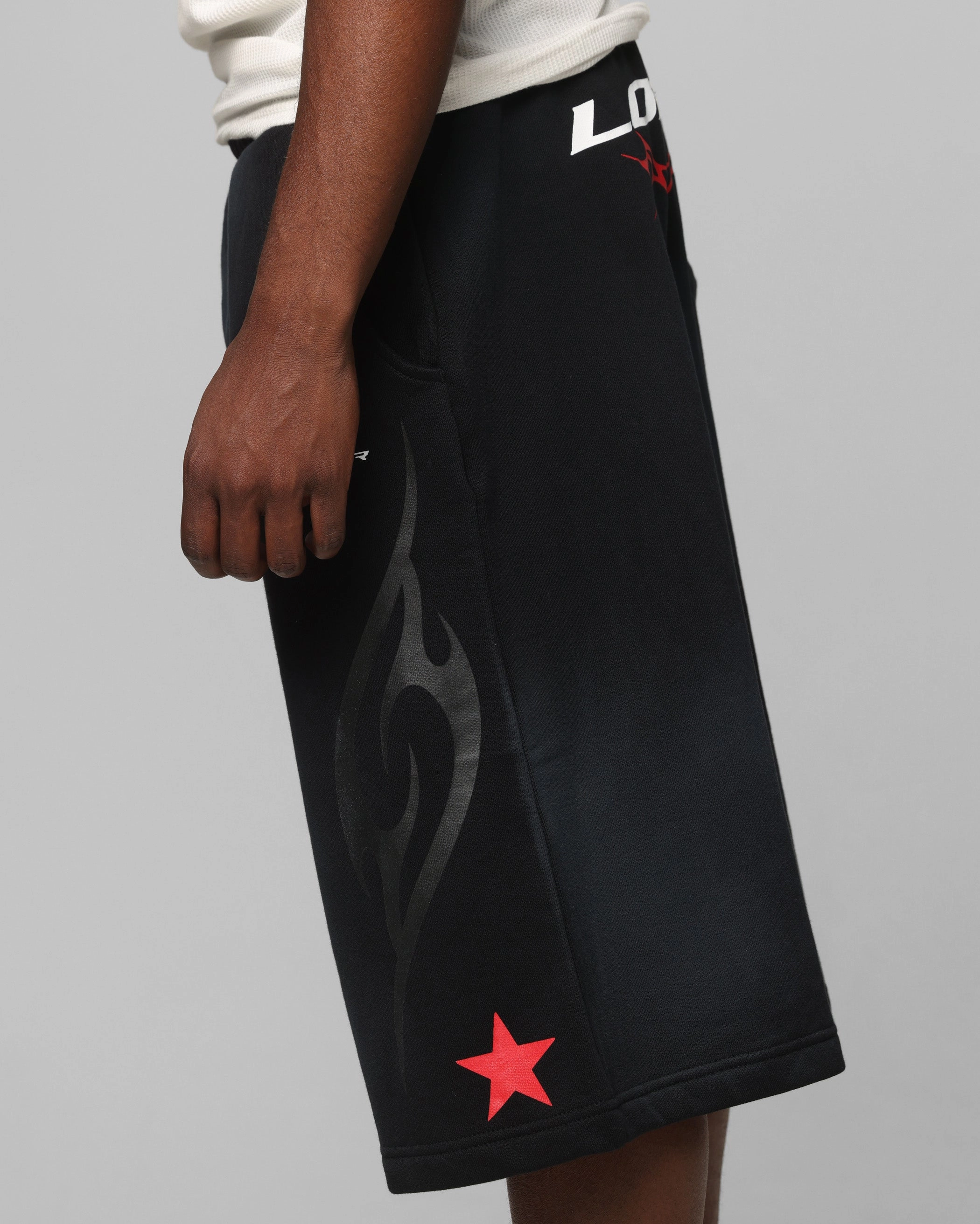 Loiter Trackstar Sweat Shorts Washed Black Hypoallergenic Textile Go Casual