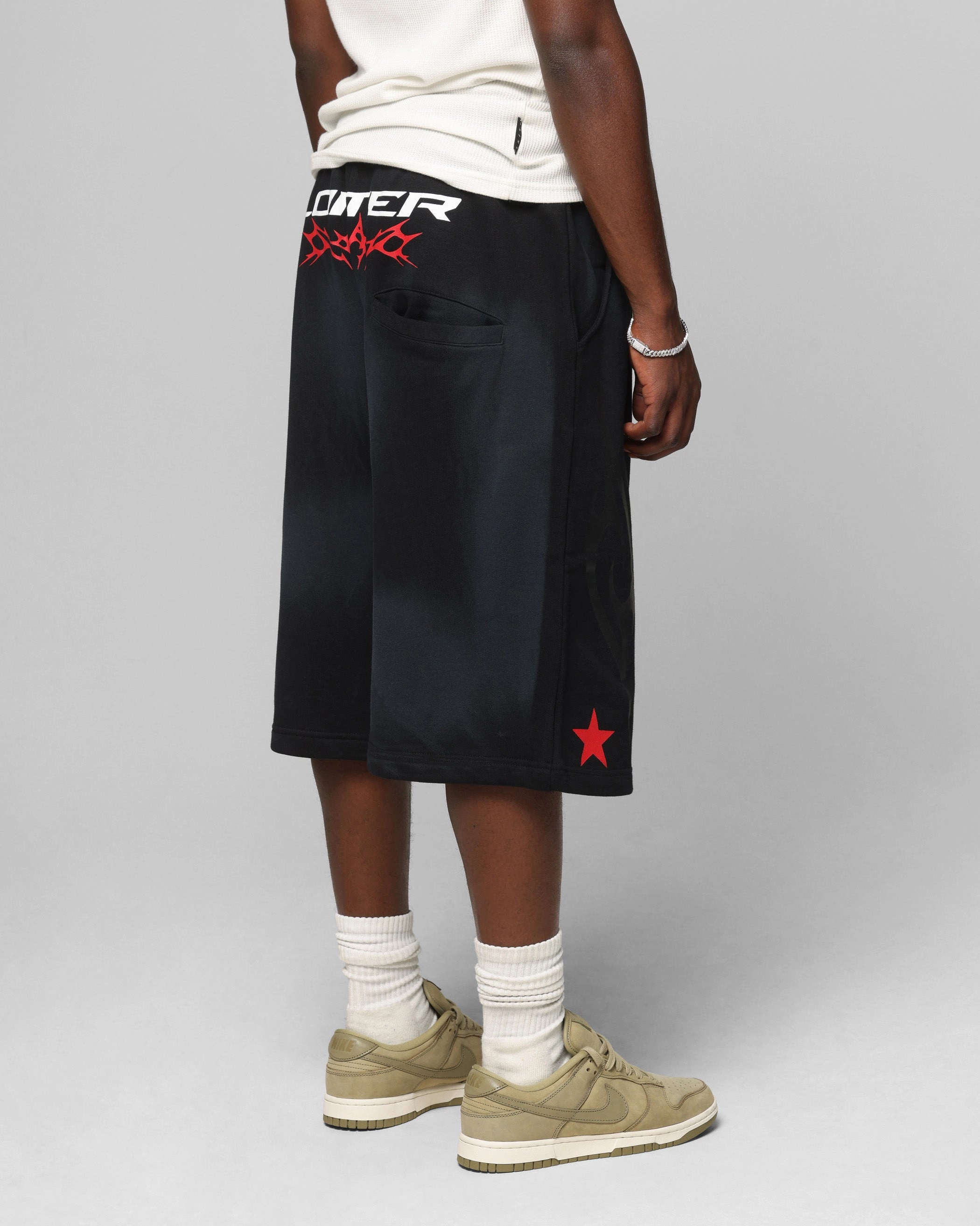 Multi Directional Flex Loiter Trackstar Sweat Shorts Washed Black