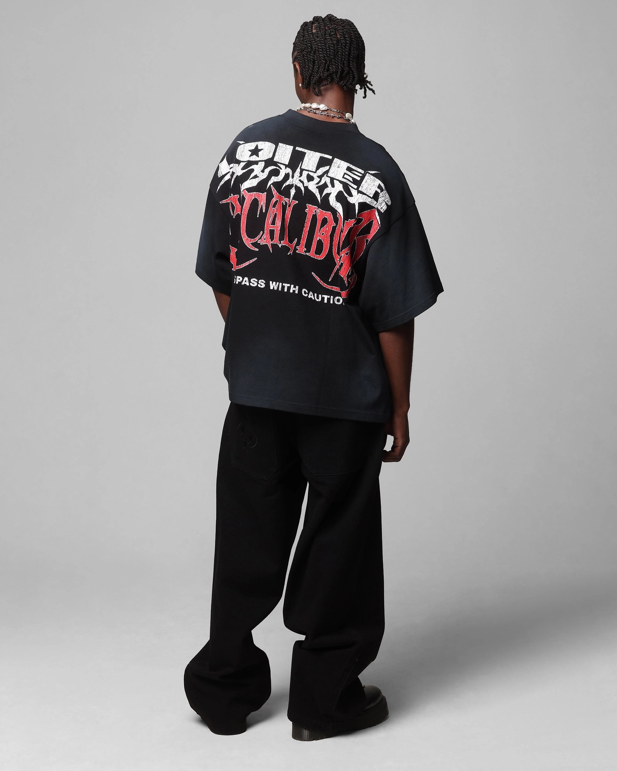 Loiter Trespass Vintage T-Shirt Washed Black Eco Conscious Production