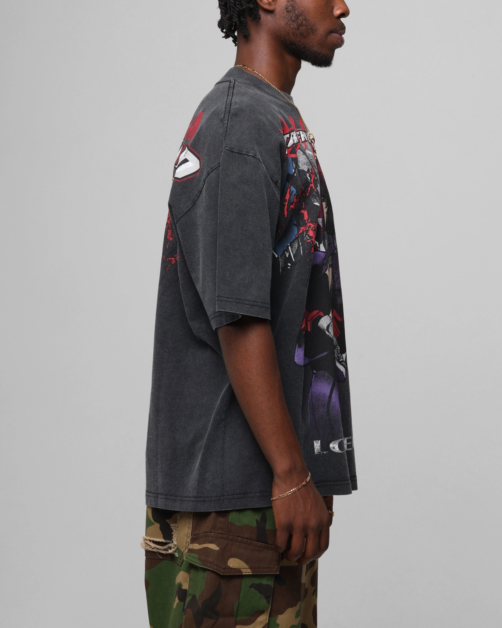 Anti-static AntiPillingTreatment Loiter Valkyrie Vintage T-Shirt Black Wash