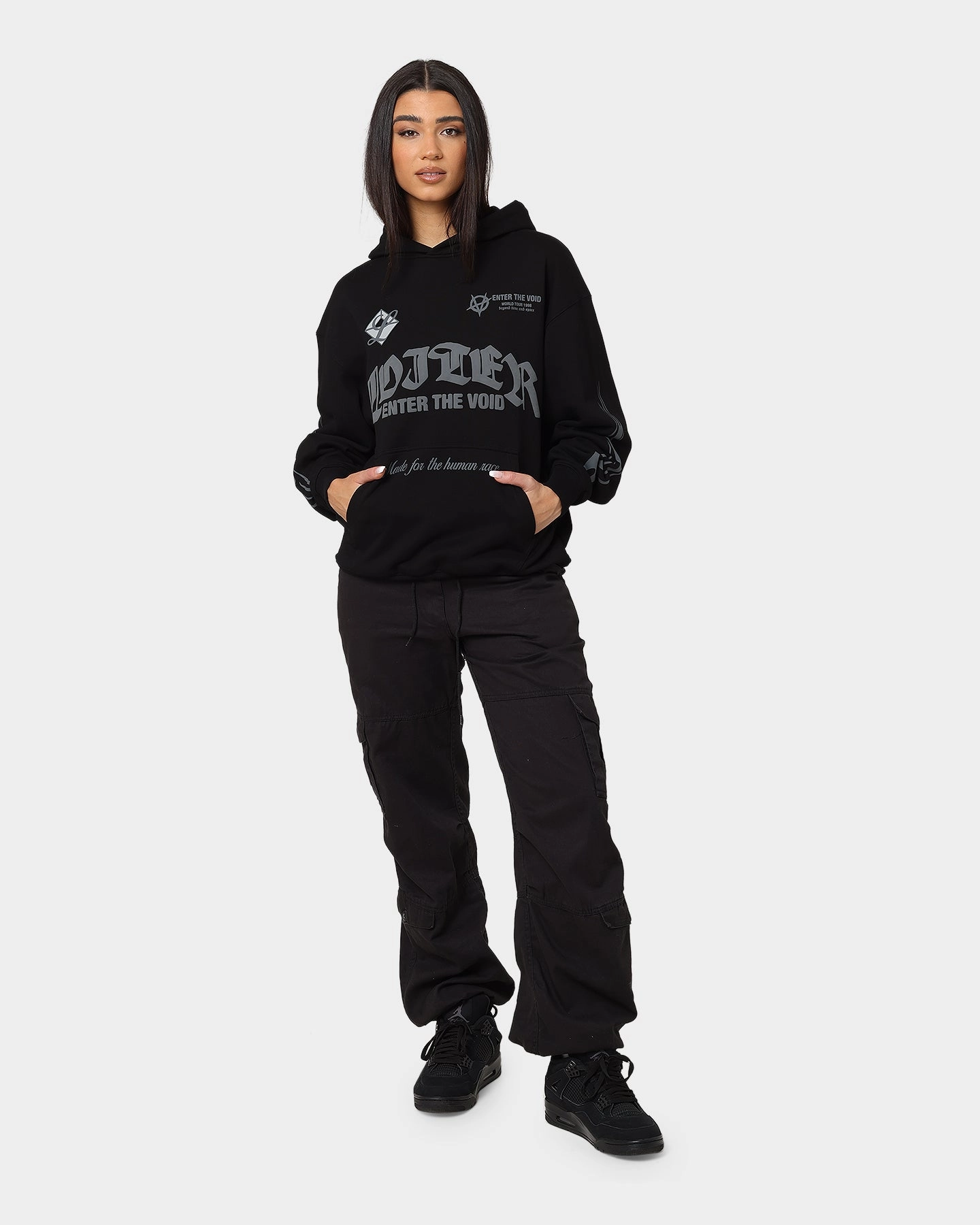 Loiter Void Multi Logo Hoodie Black/Charcoal Active Edge