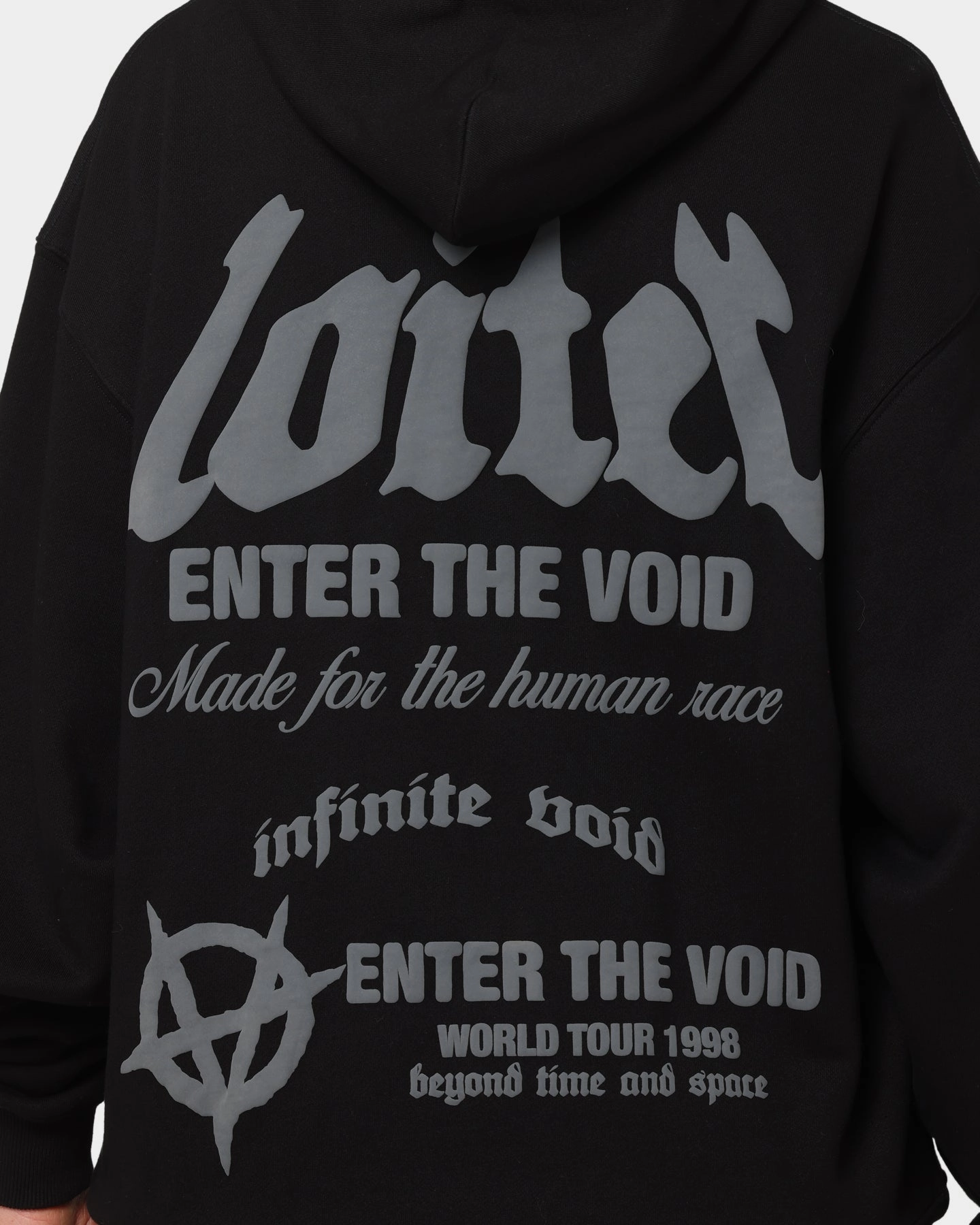 Loiter Void Multi Logo Hoodie Black/Charcoal Weatherproof Shell
