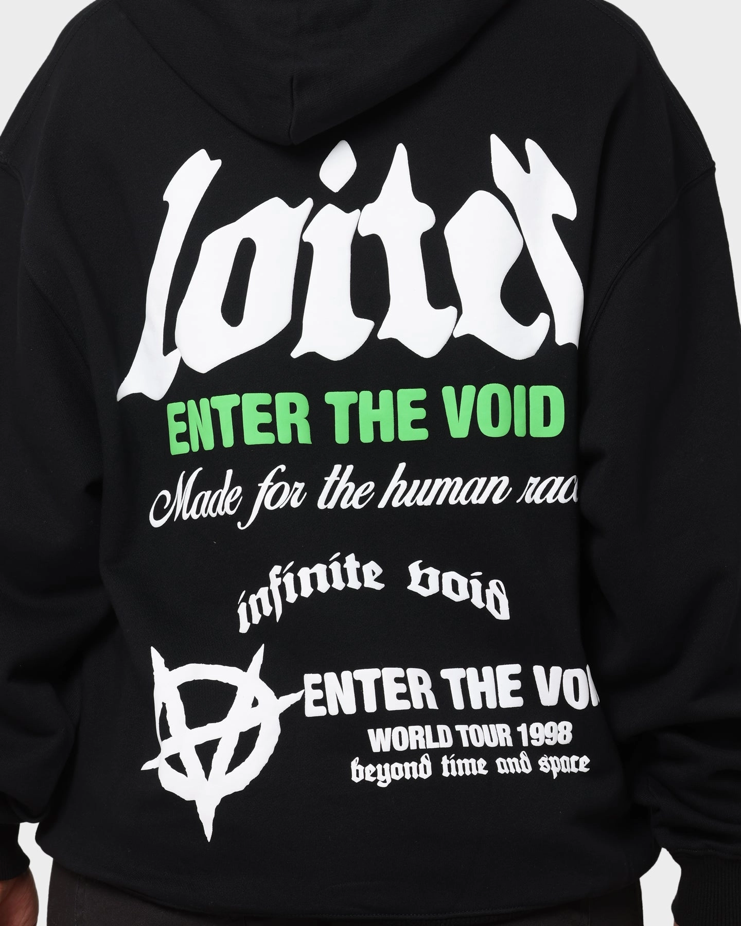 Loiter Void Multi Logo Hoodie Black/Multi Position Striped